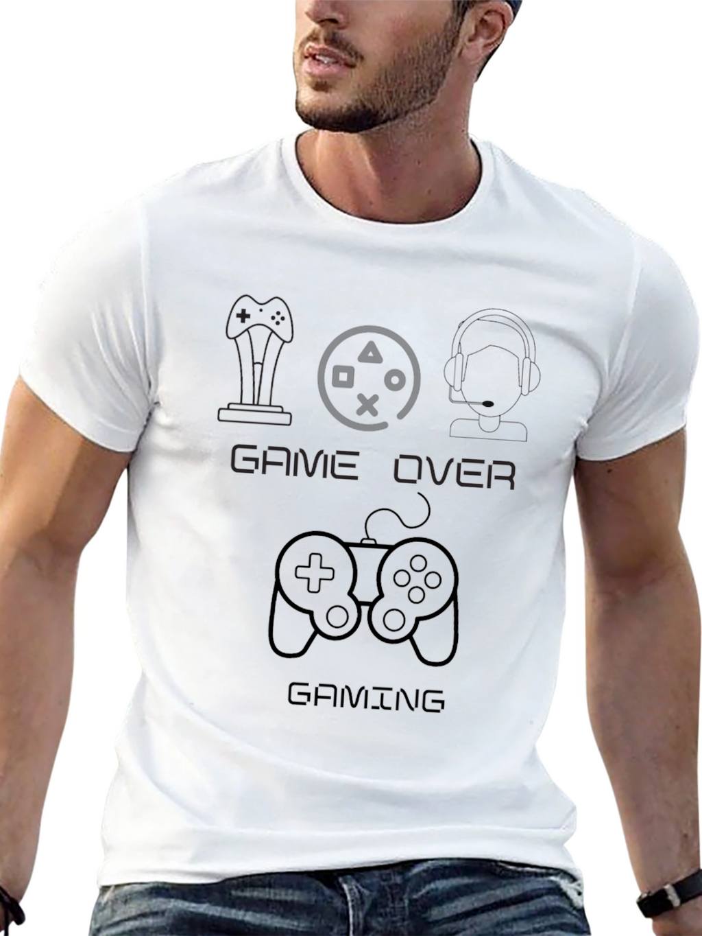 Game Over Gaming T-Shirt - Black Graphic Tee