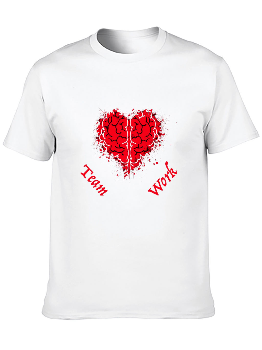 Teamwork Brain Heart Graphic T-Shirt