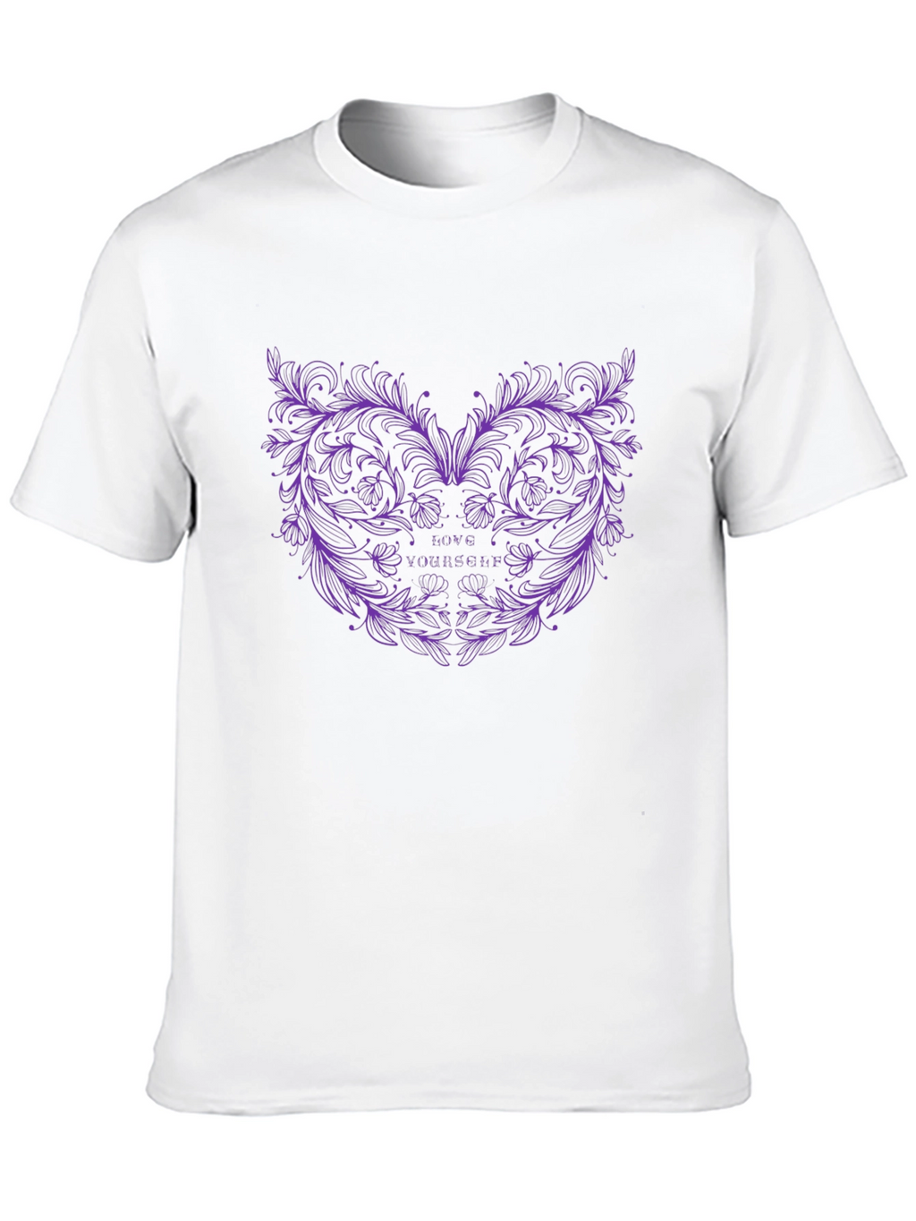 Love Yourself Floral Graphic Black Tee