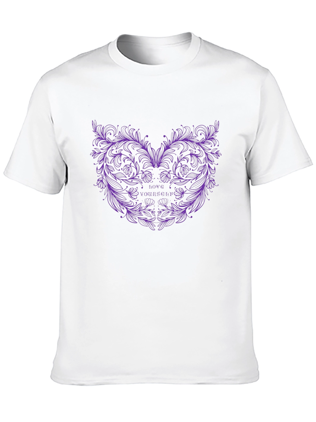 Love Yourself Floral Graphic Black Tee