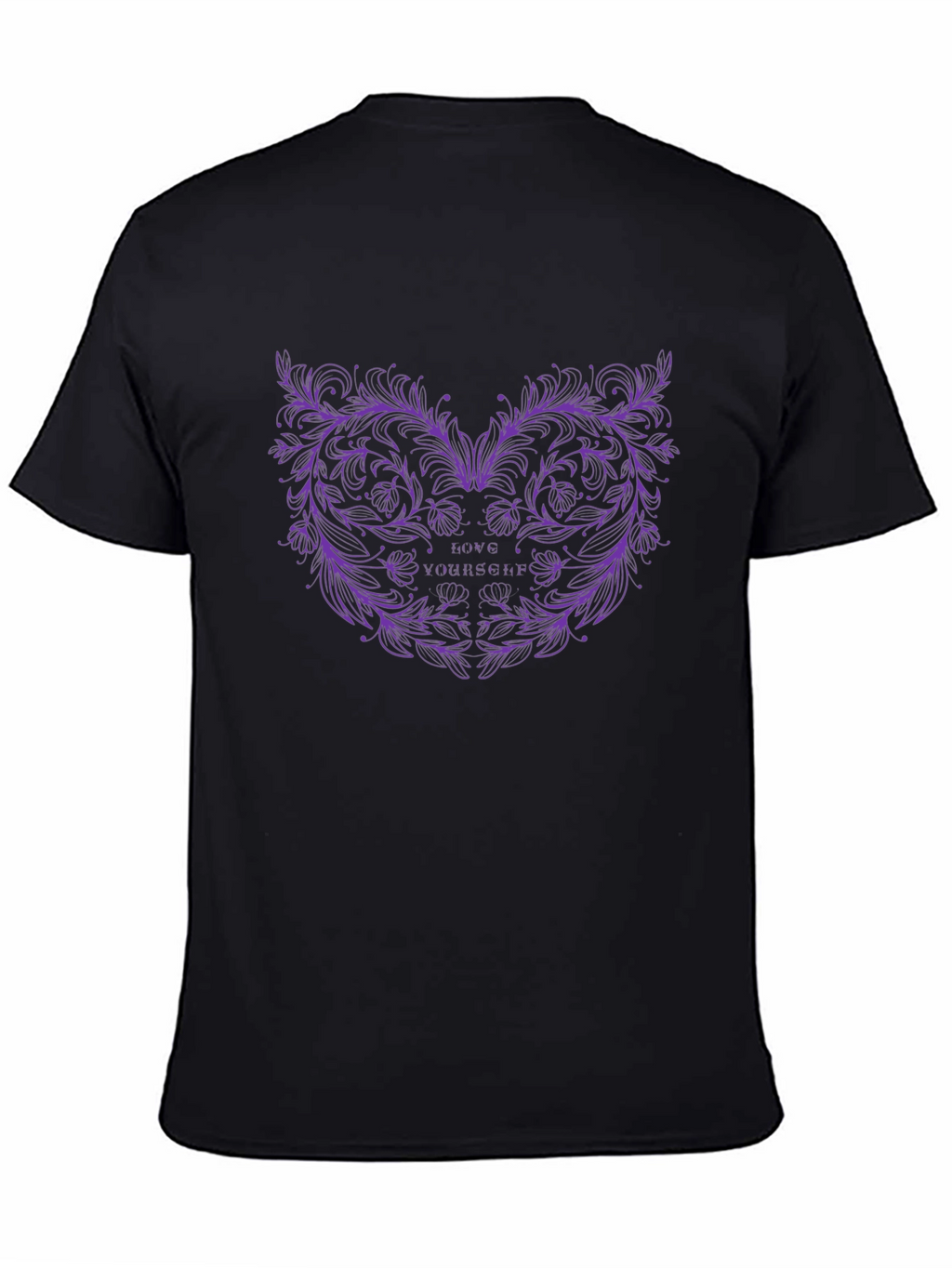 Love Yourself Floral Graphic Black Tee