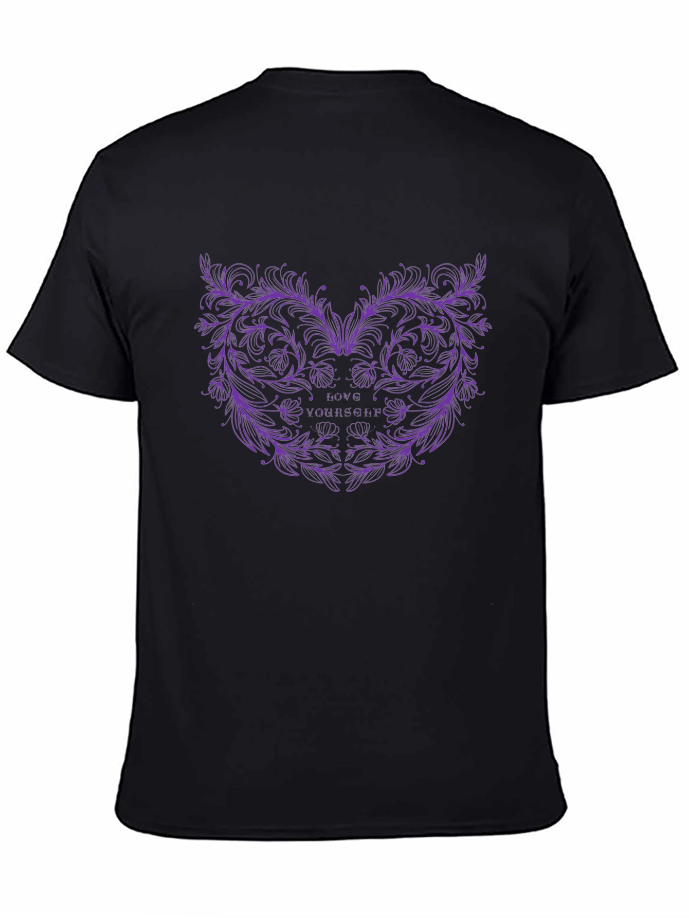 Love Yourself Floral Graphic Black Tee