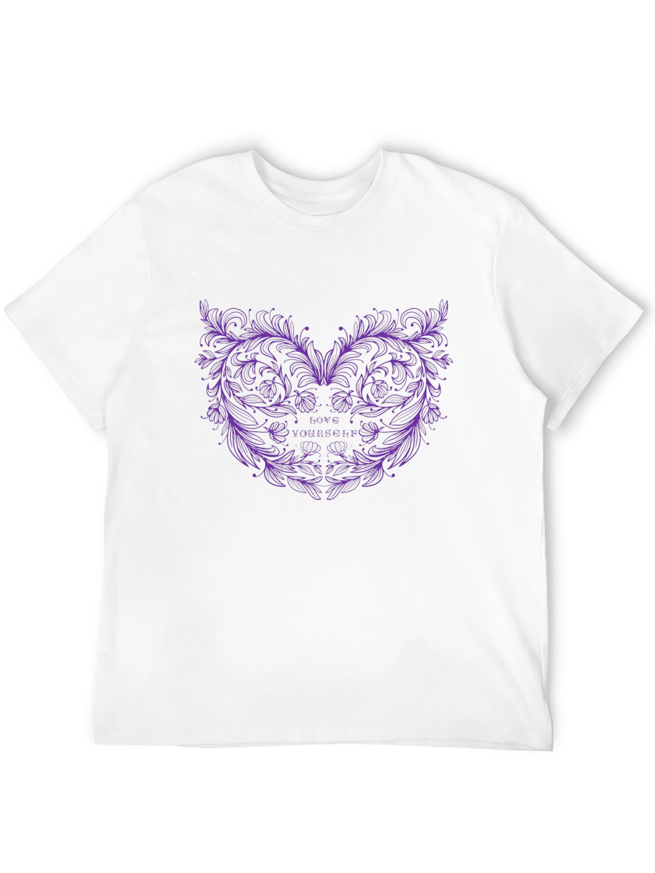 Love Yourself Floral Graphic Black Tee