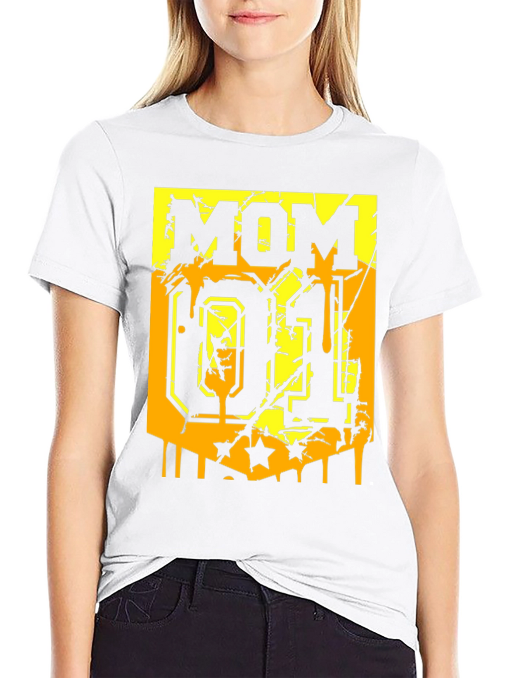 Mom 01 Graphic Print Black T-Shirt
