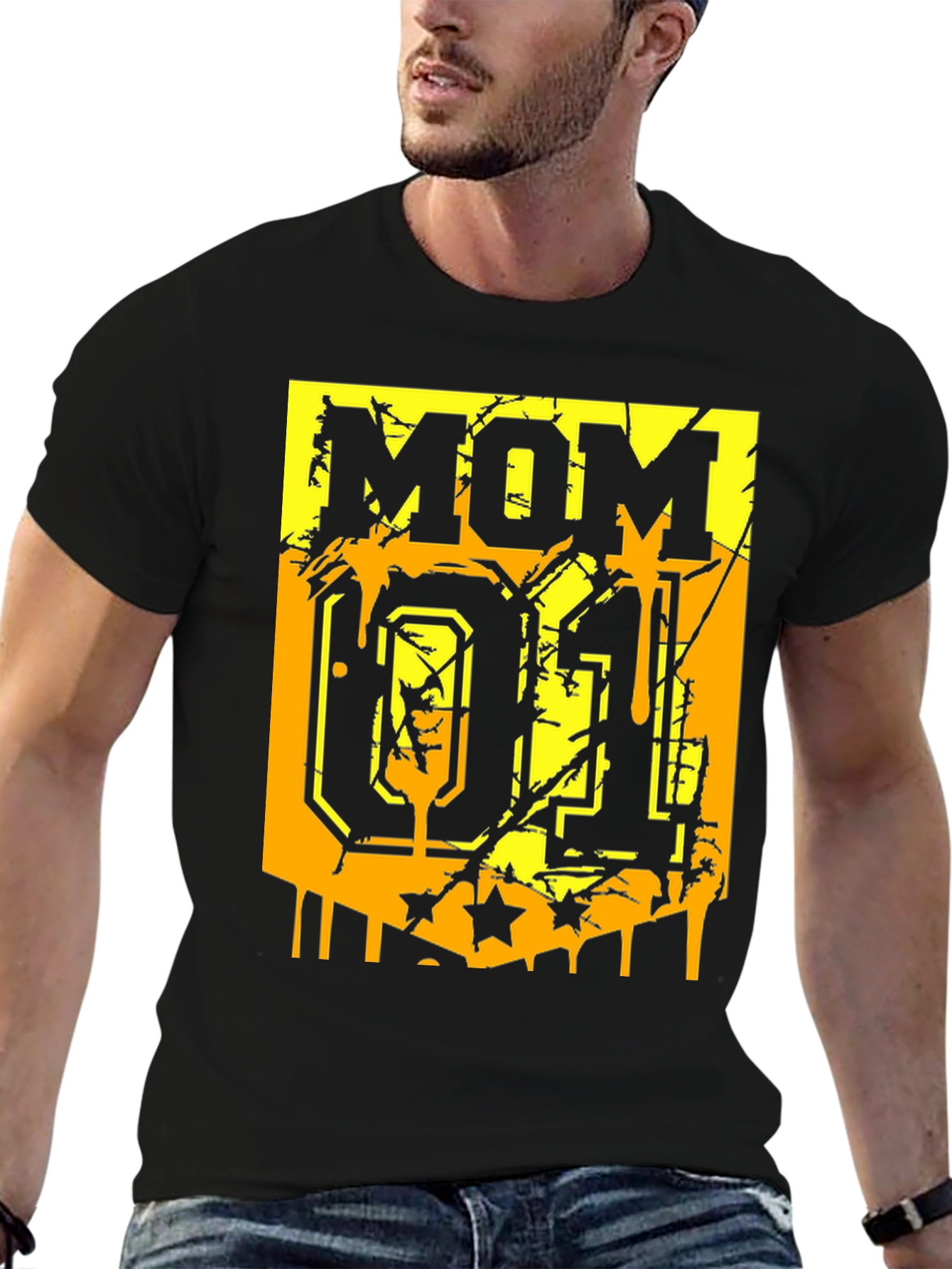 Mom 01 Graphic Print Black T-Shirt