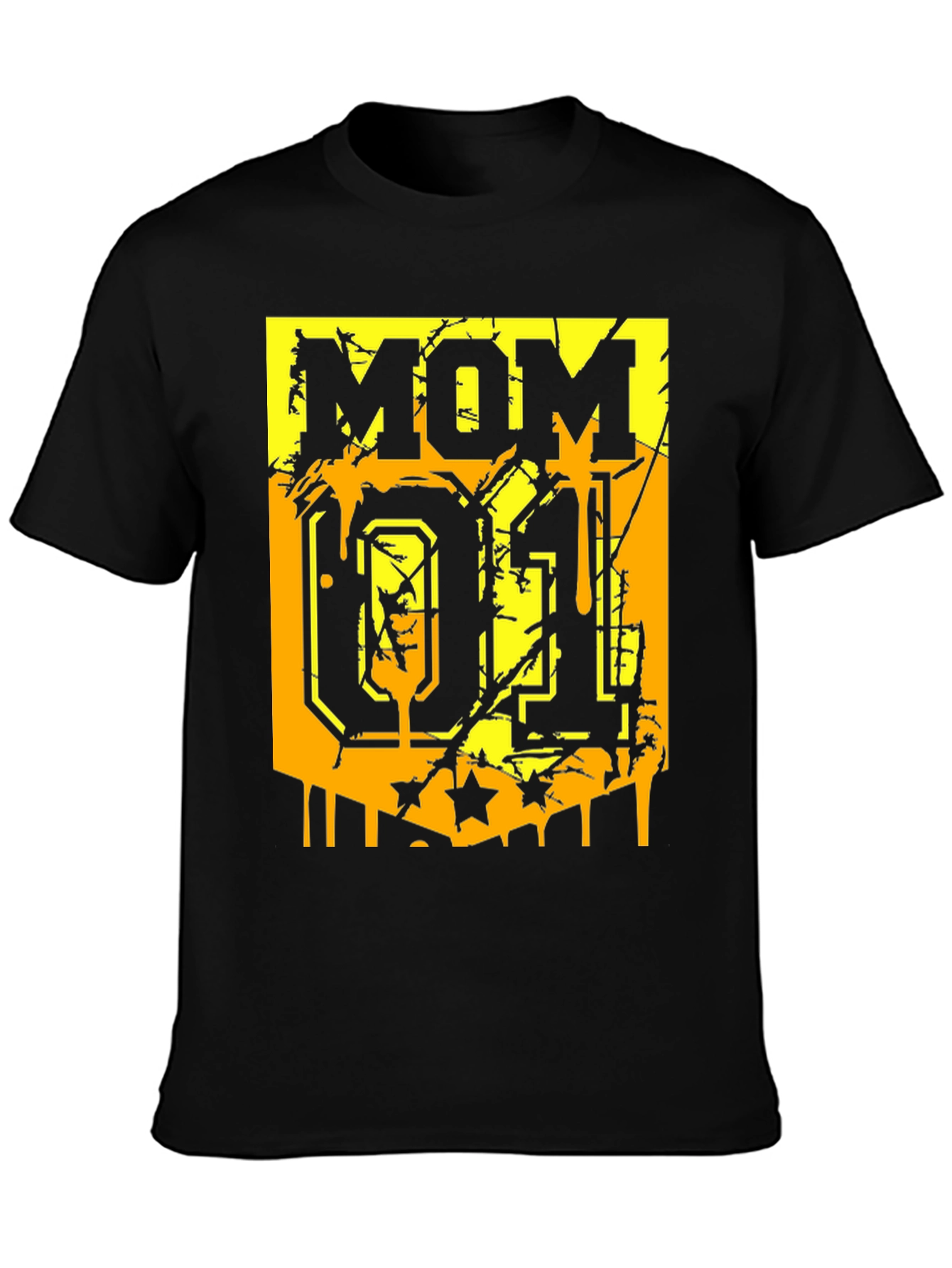 Mom 01 Graphic Print Black T-Shirt