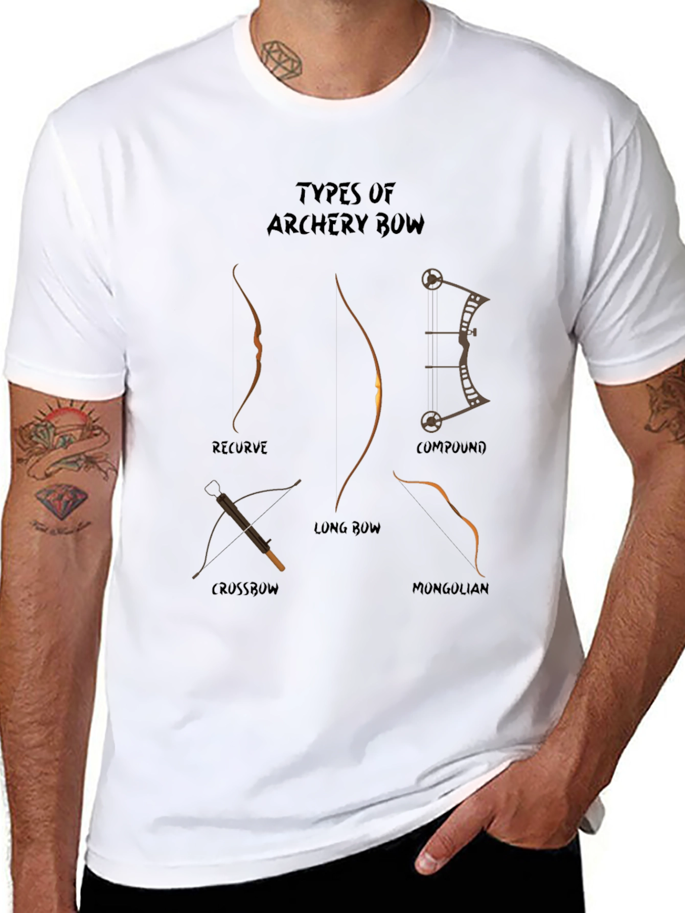 Archery Bow Types Graphic T-Shirt