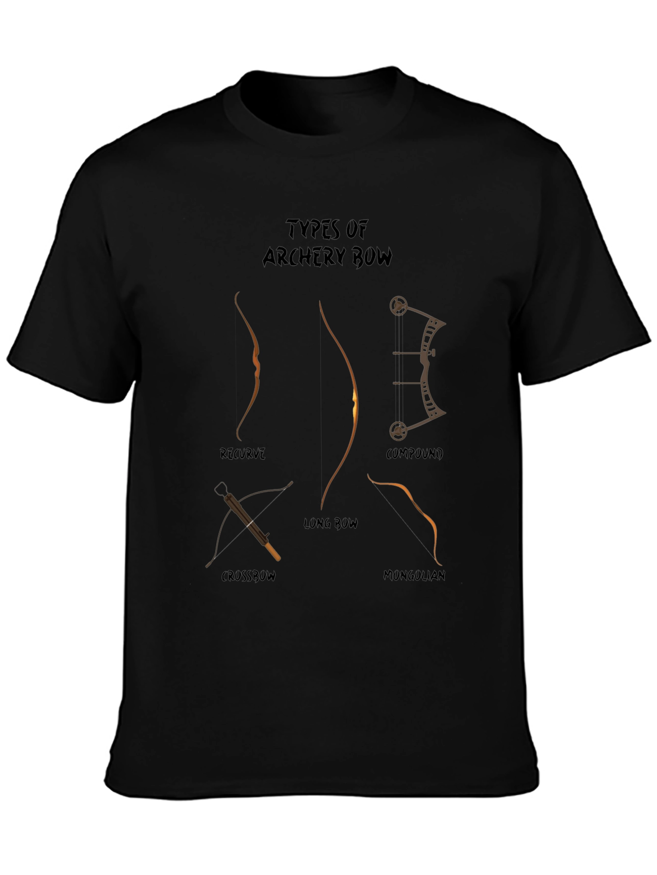 Archery Bow Types Graphic T-Shirt