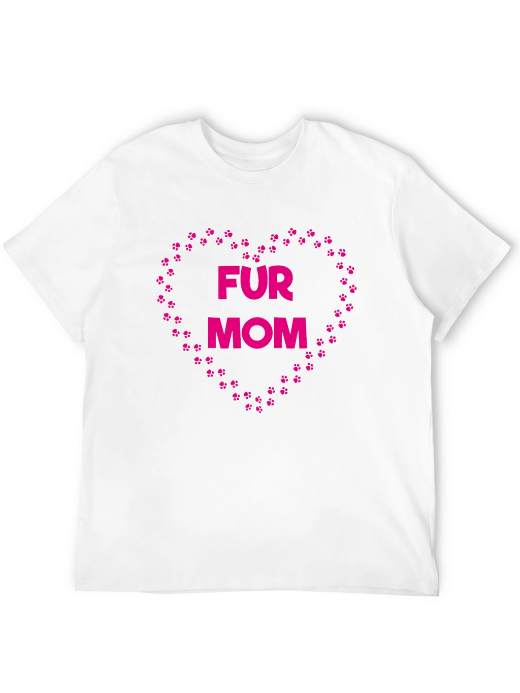 Fur Mom Paw Print Heart T-Shirt