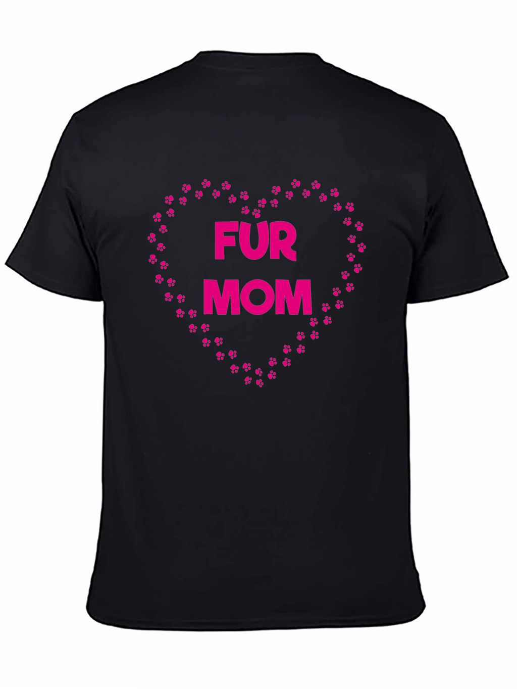 Fur Mom Paw Print Heart T-Shirt