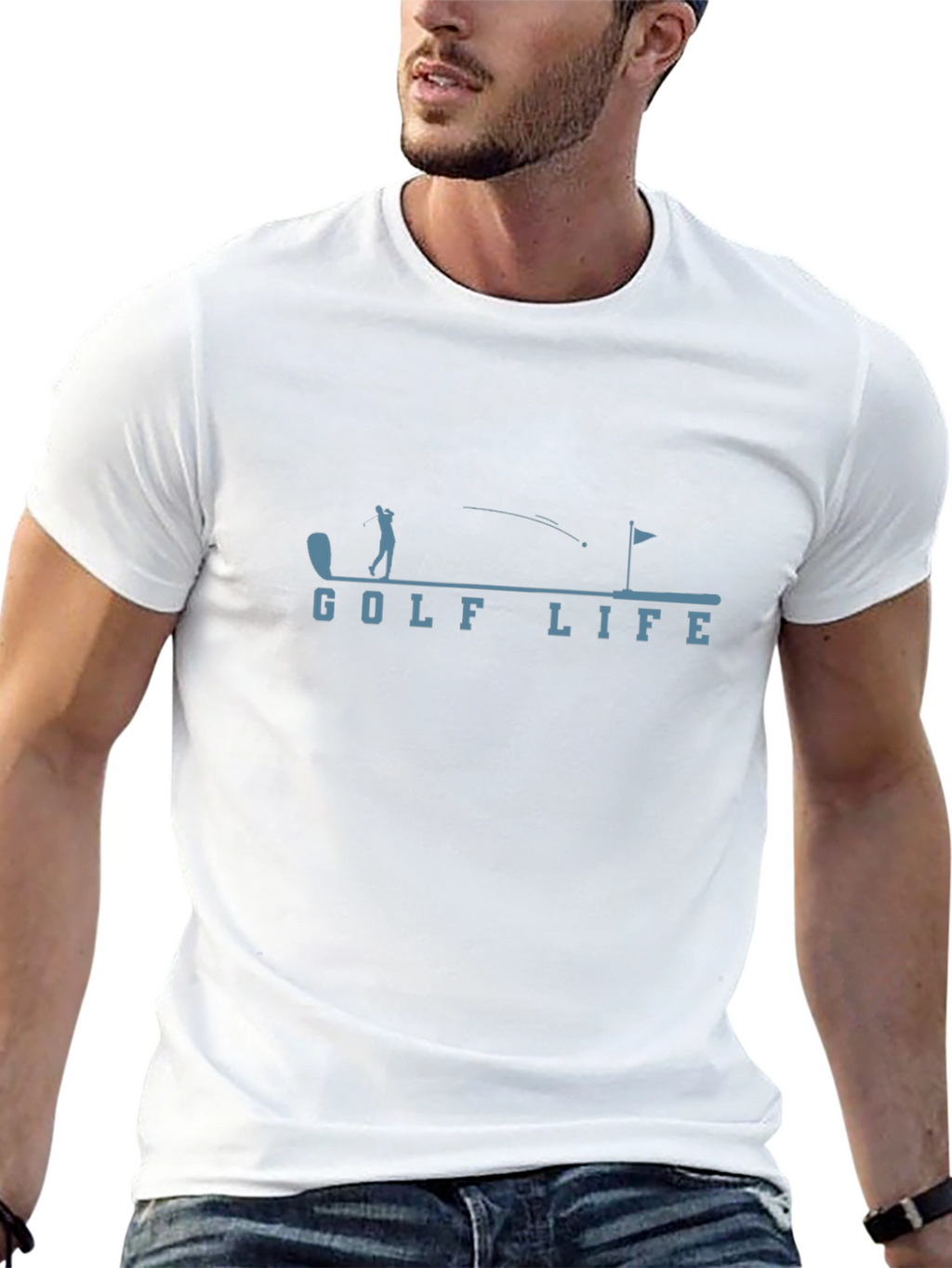 Golf Life Graphic Tee - Black Cotton T-Shirt