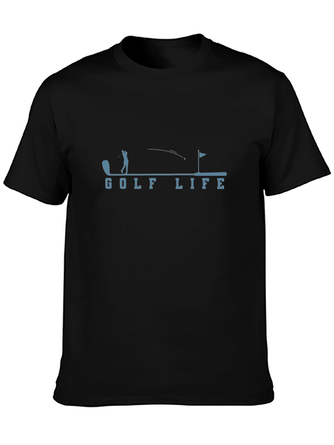 Golf Life Graphic Tee - Black Cotton T-Shirt