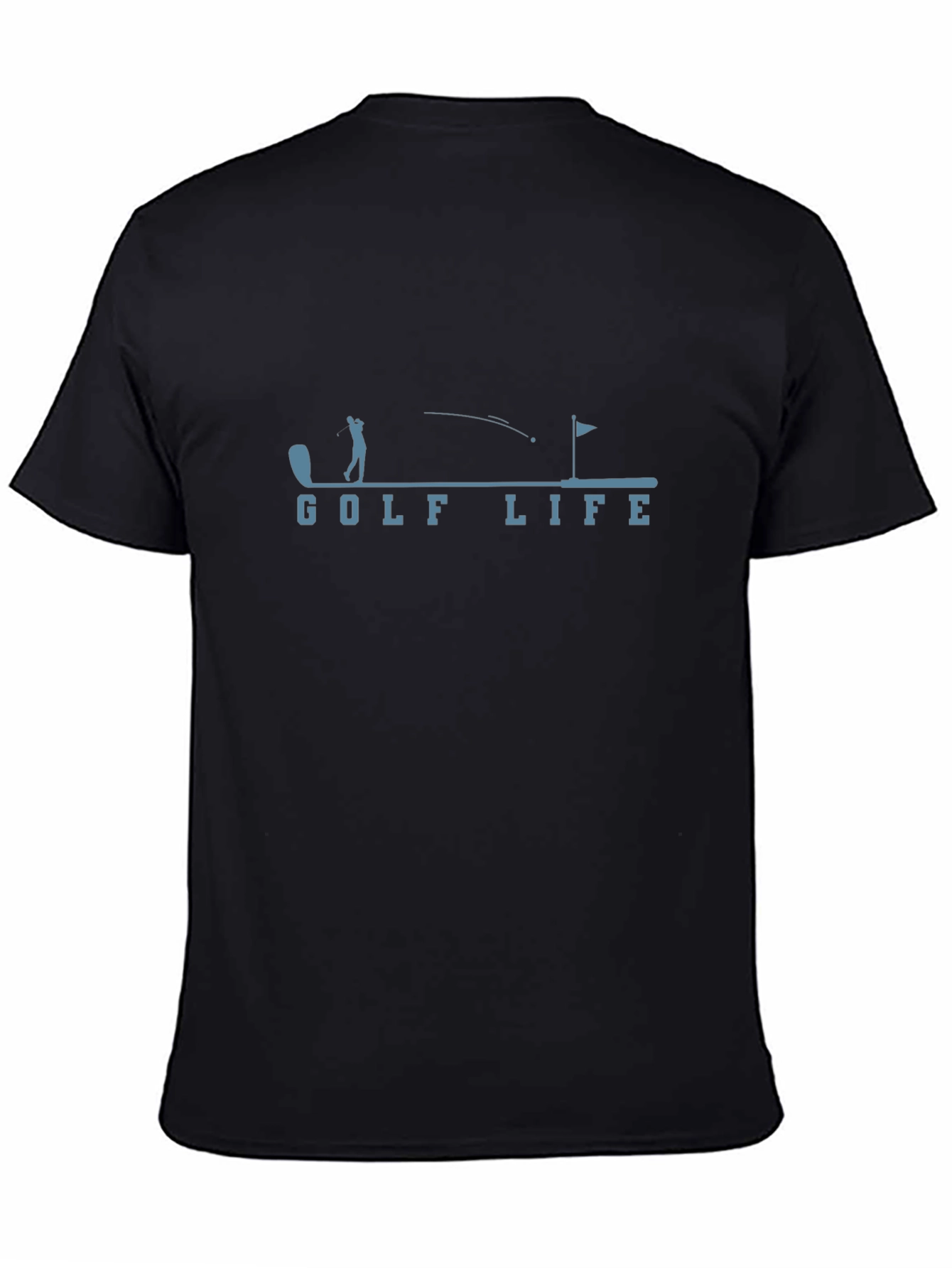 Golf Life Graphic Tee - Black Cotton T-Shirt