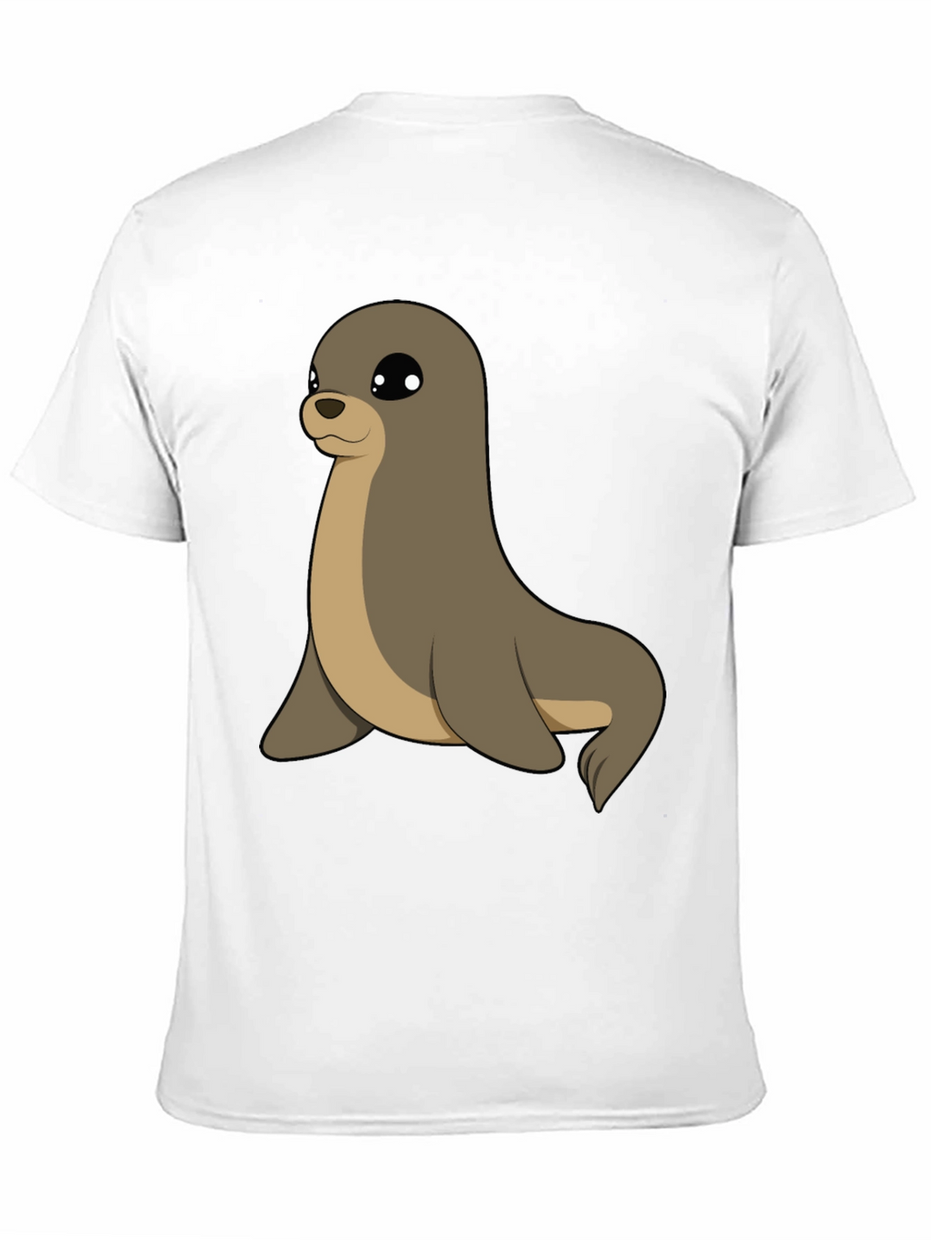 Cute Seal Graphic Tee - Casual Black T-Shirt