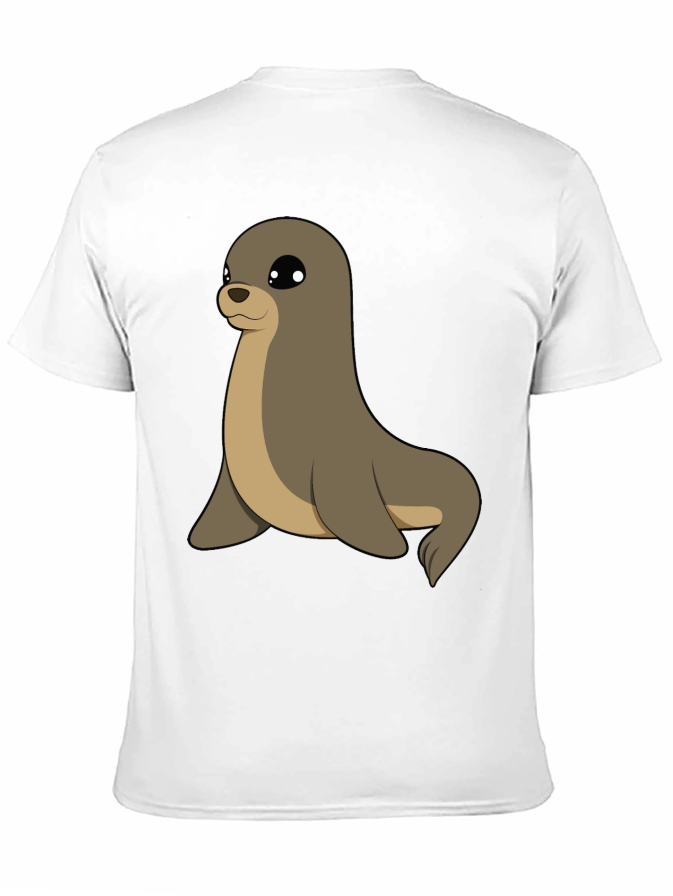 Cute Seal Graphic Tee - Casual Black T-Shirt