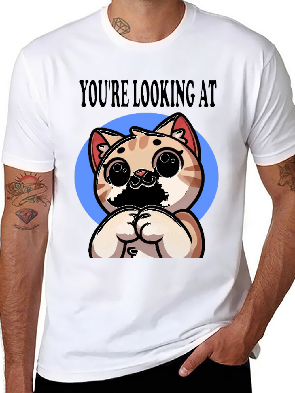 Youre Looking At Cute Cat Graphic Tee