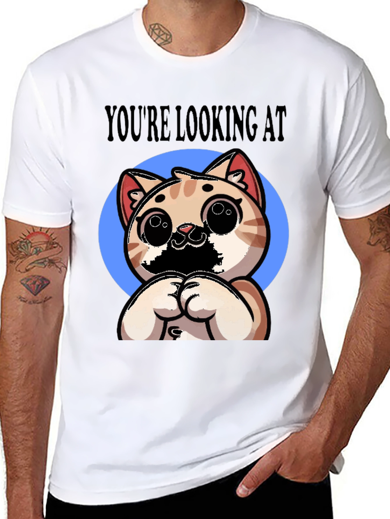 Youre Looking At Cute Cat Graphic Tee