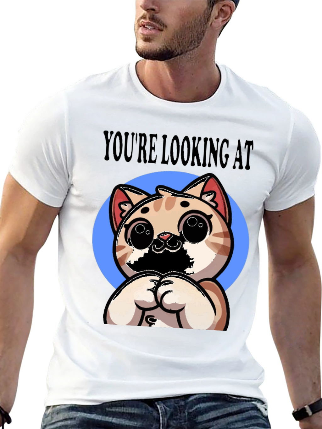 Youre Looking At Cute Cat Graphic Tee