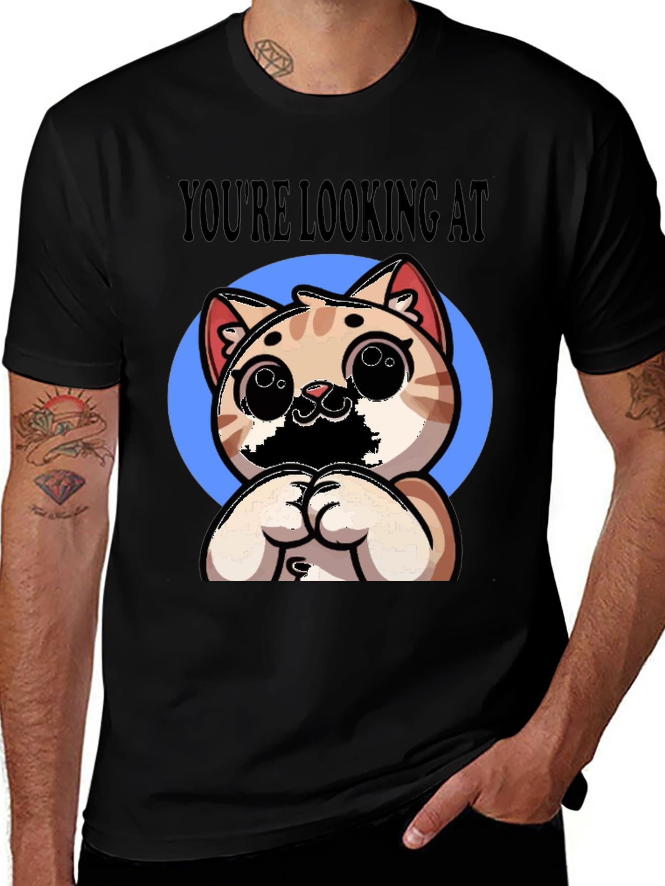Youre Looking At Cute Cat Graphic Tee