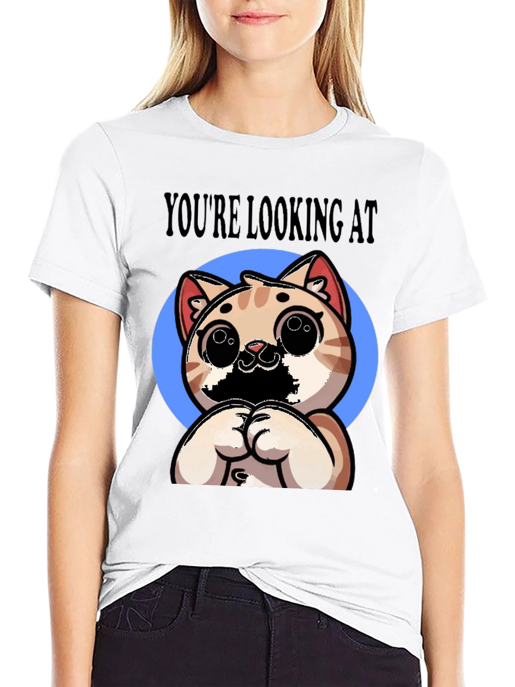 Youre Looking At Cute Cat Graphic Tee