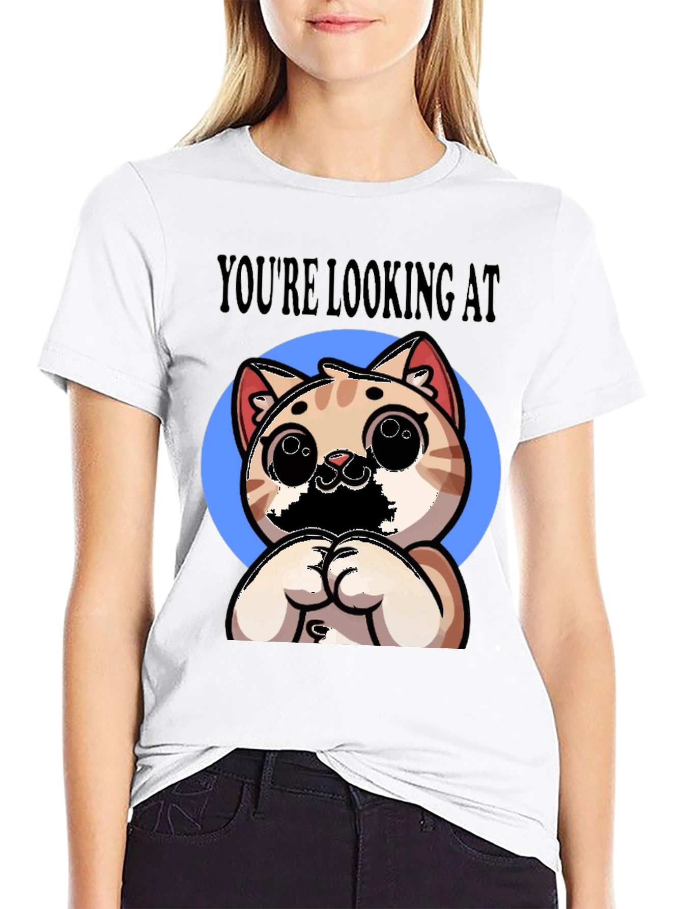 Youre Looking At Cute Cat Graphic Tee