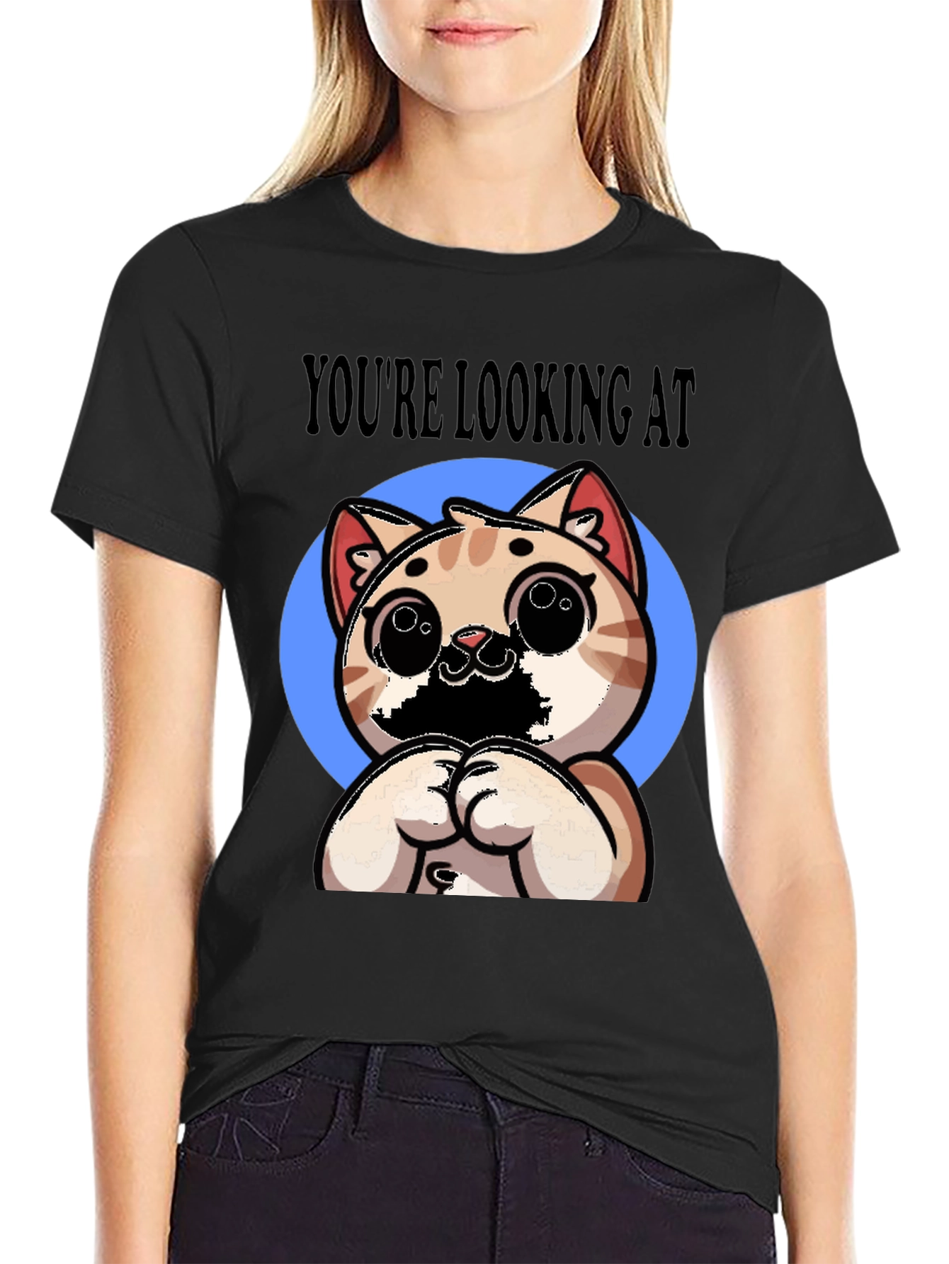 Youre Looking At Cute Cat Graphic Tee