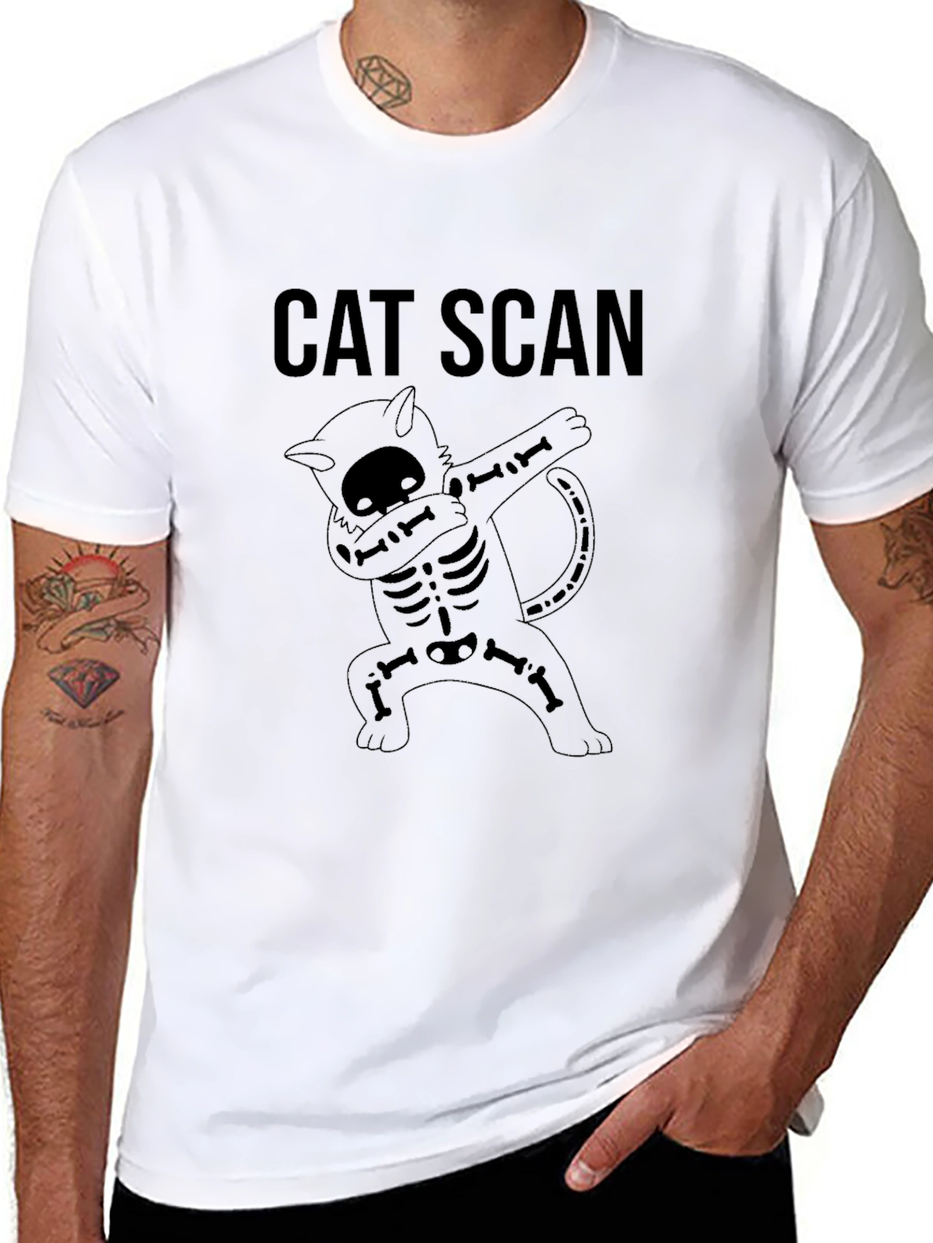 Cat Scan Skeleton Dab T-Shirt