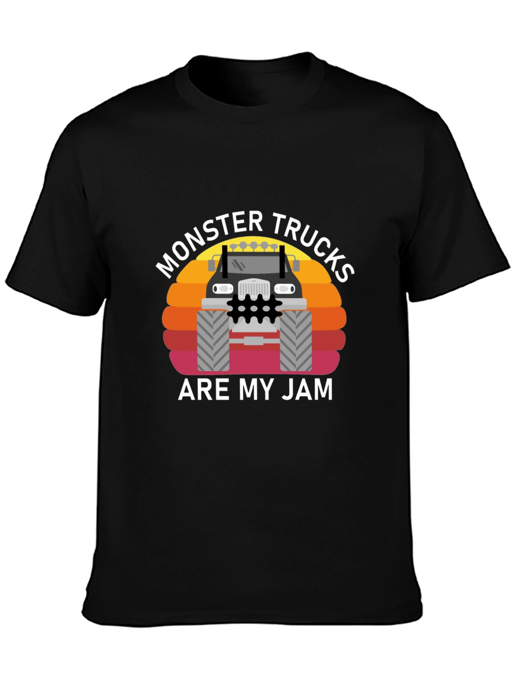 Monster Truck Jam Graphic Tee - Black Cotton T-Shirt