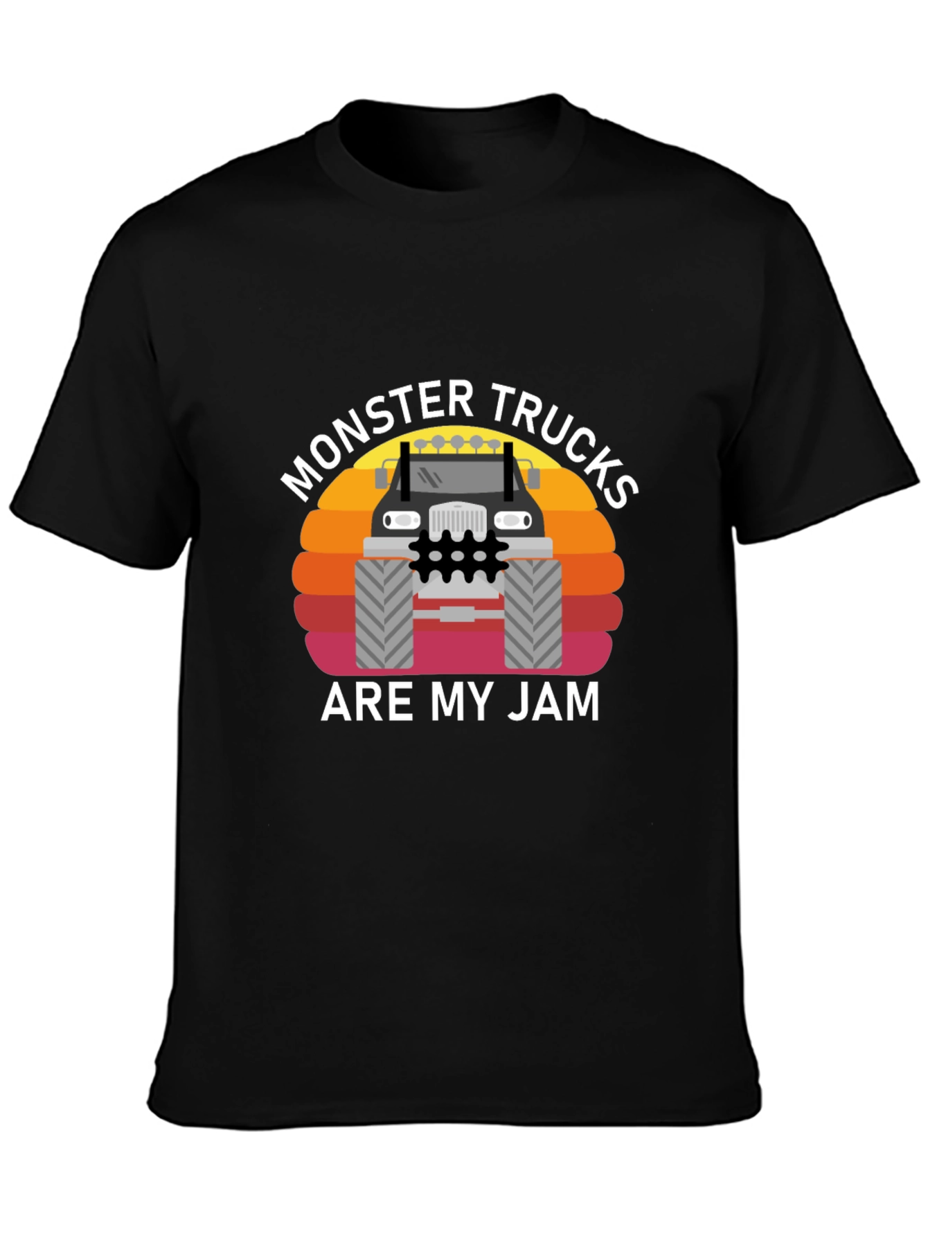 Monster Truck Jam Graphic Tee - Black Cotton T-Shirt