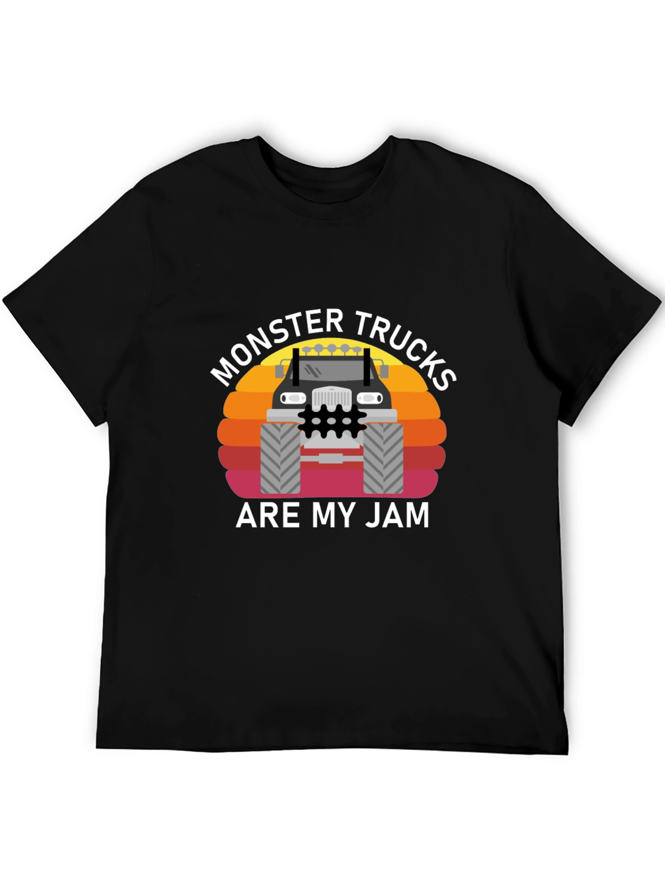 Monster Truck Jam Graphic Tee - Black Cotton T-Shirt