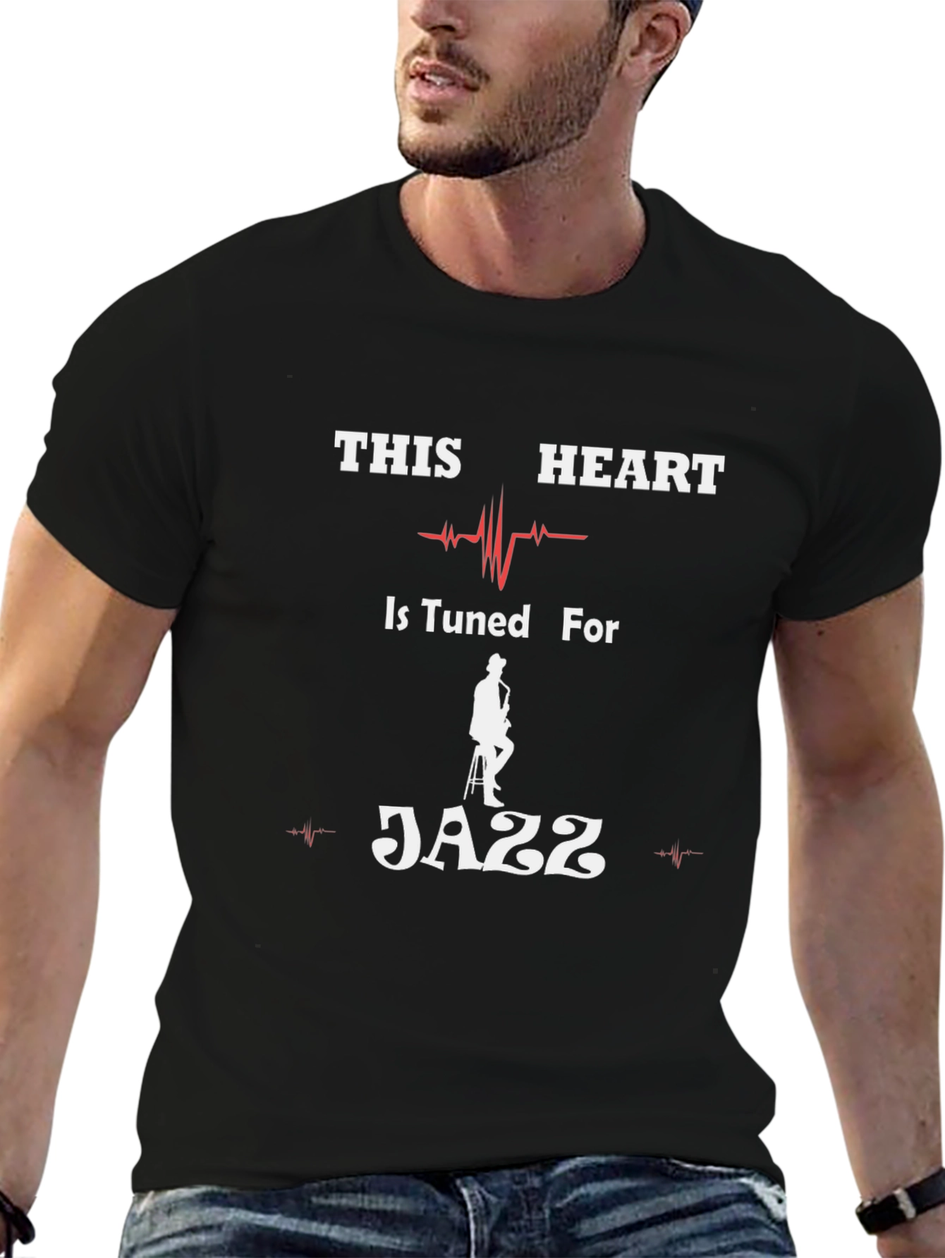 Jazz Heartbeat T-Shirt - Music Lover Tee