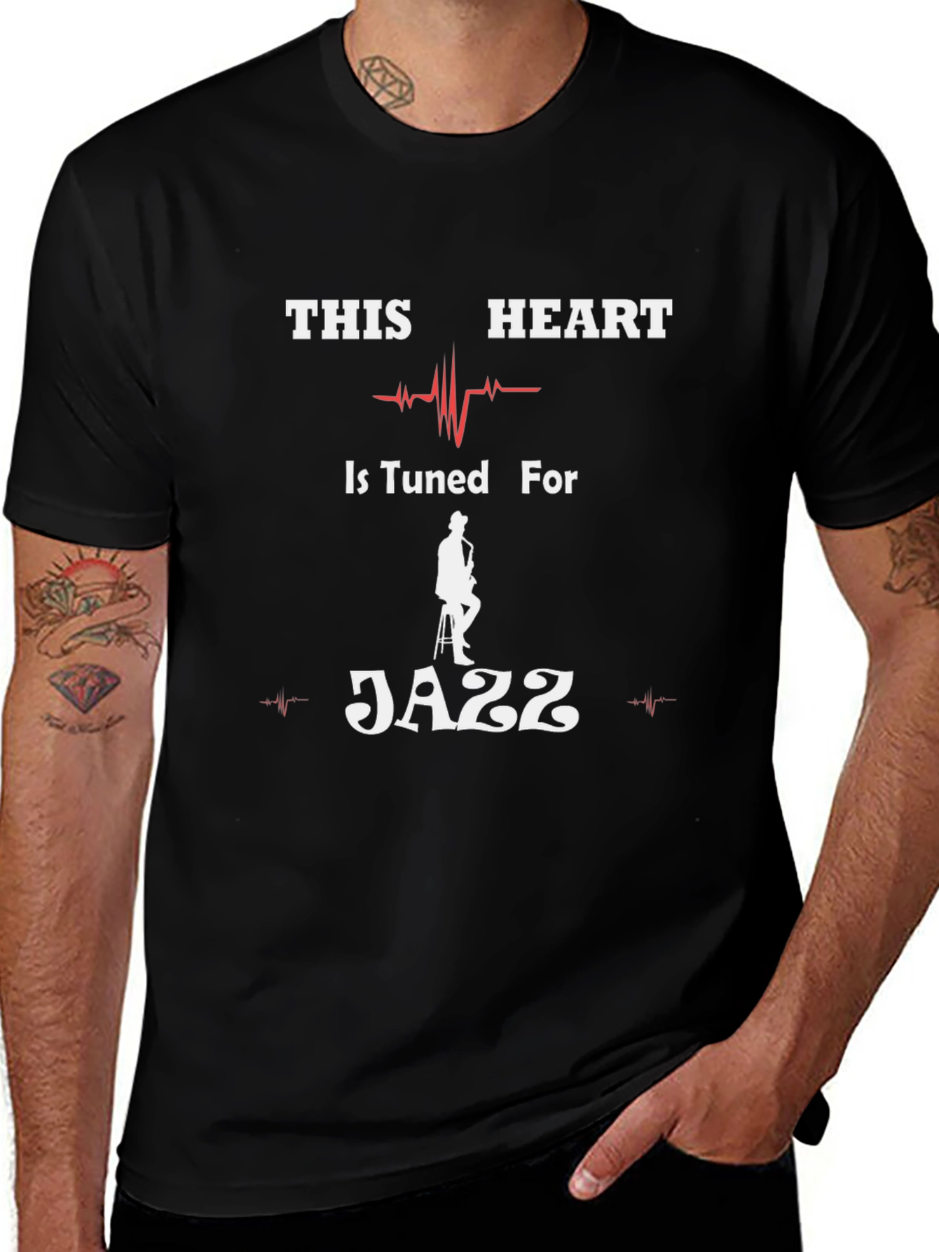 Jazz Heartbeat T-Shirt - Music Lover Tee
