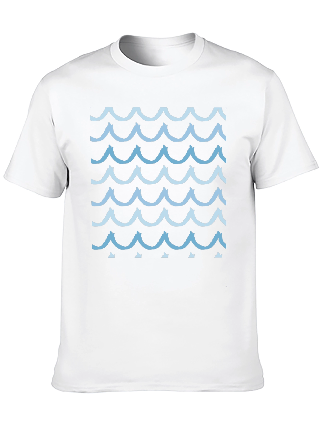 Wave Pattern Graphic Tee - Stylish Black T-Shirt