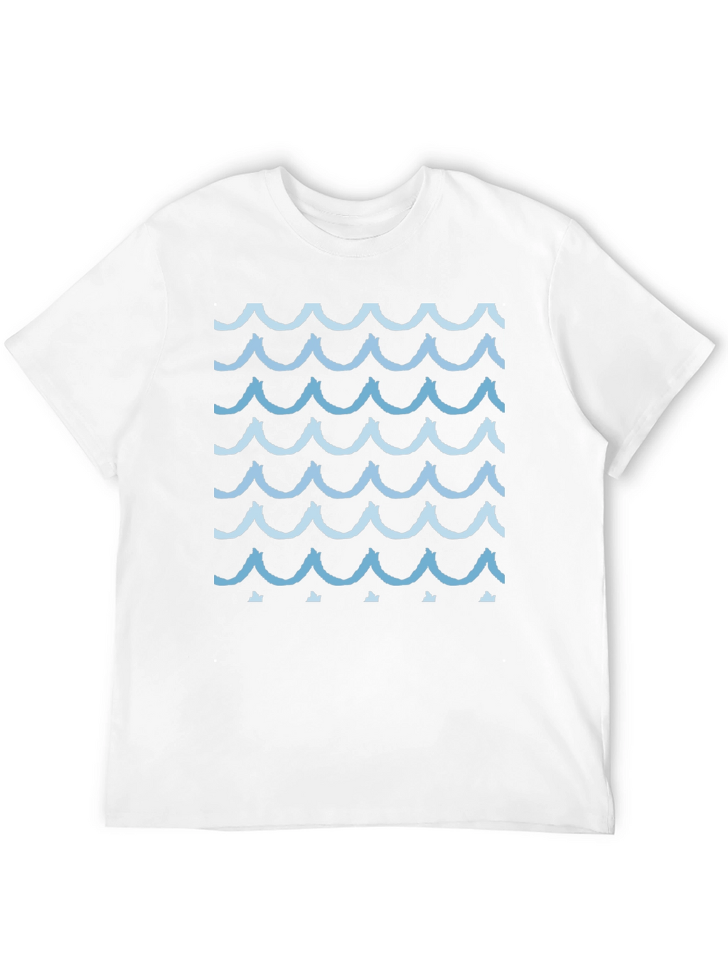 Wave Pattern Graphic Tee - Stylish Black T-Shirt