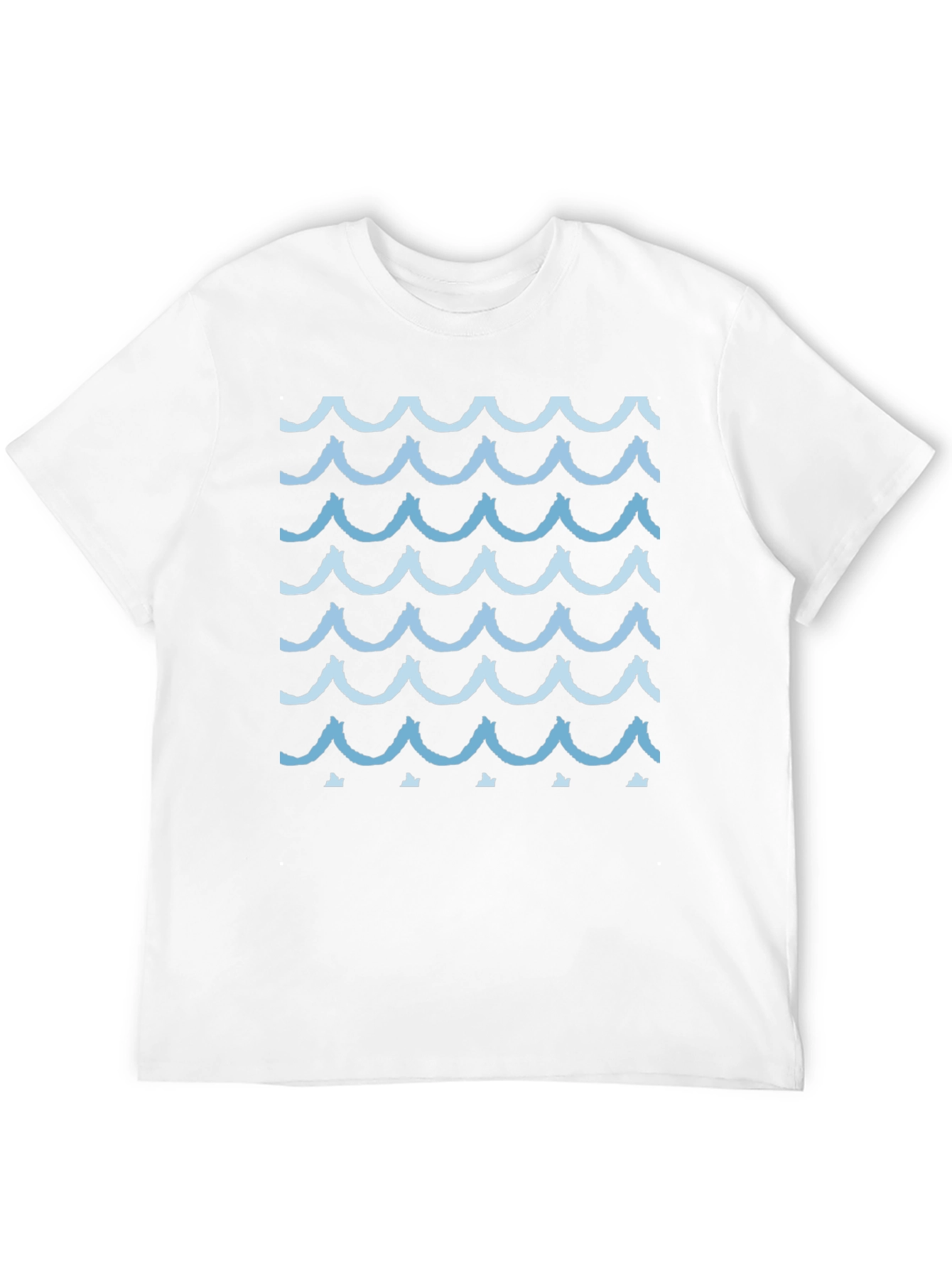 Wave Pattern Graphic Tee - Stylish Black T-Shirt