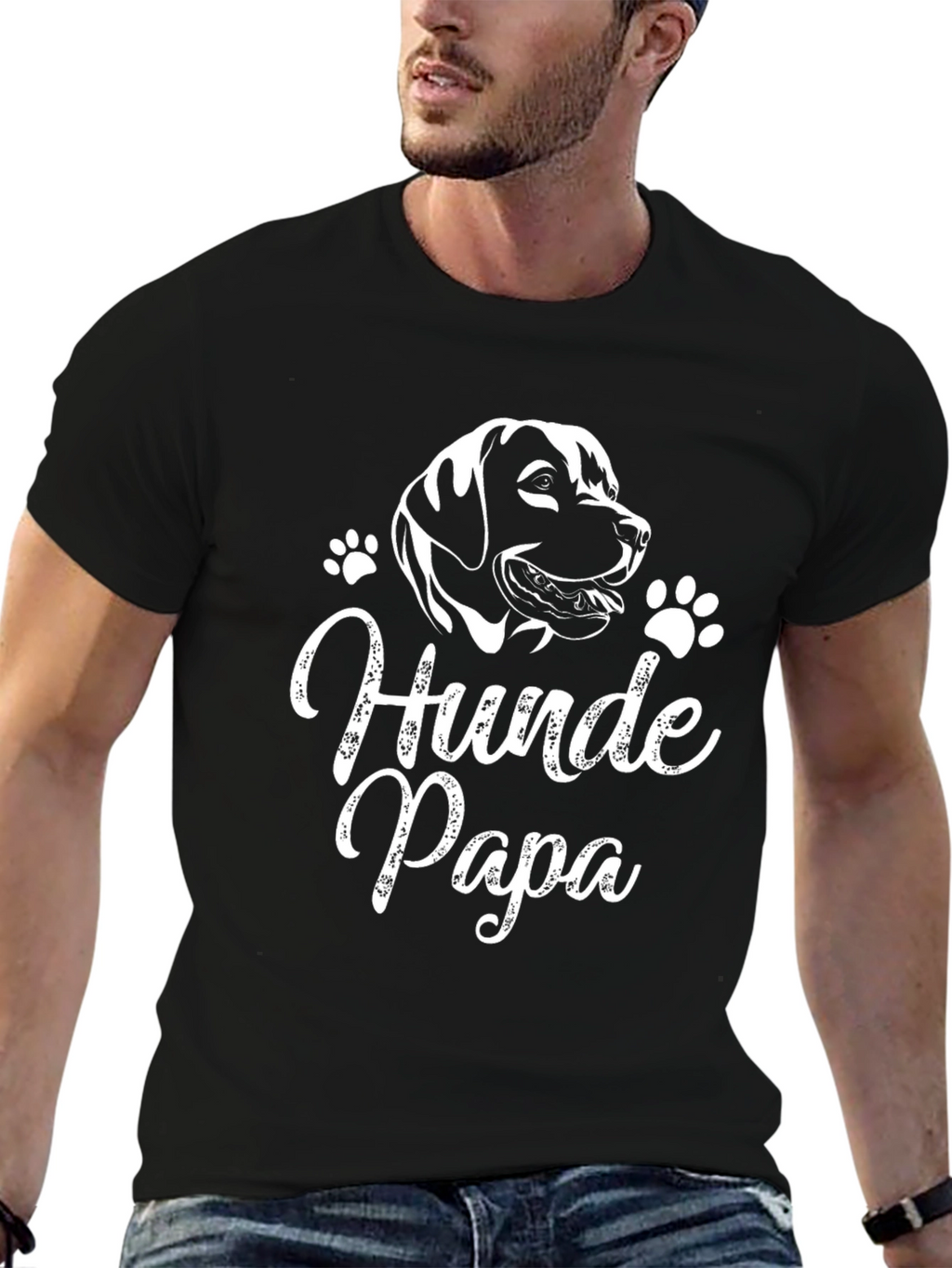 Hunde Papa Dog Lover Black T-Shirt