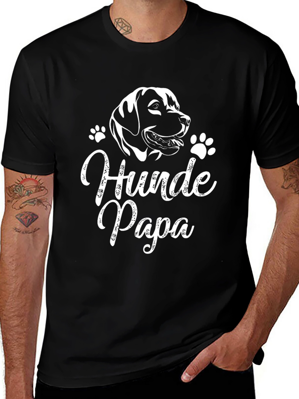 Hunde Papa Dog Lover Black T-Shirt