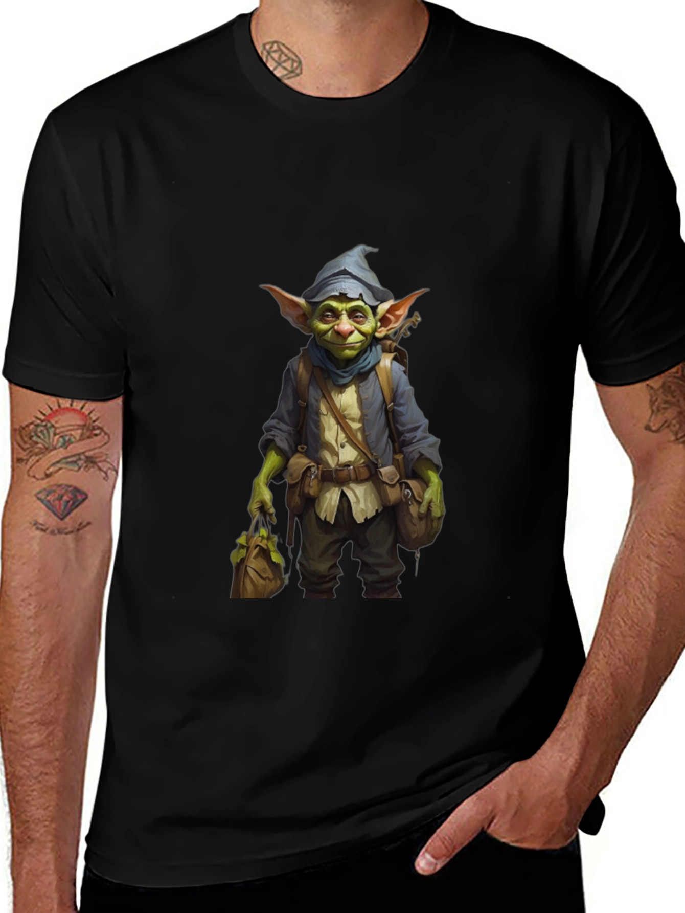 Goblin Adventurer Graphic Tee - Black Unisex T-Shirt