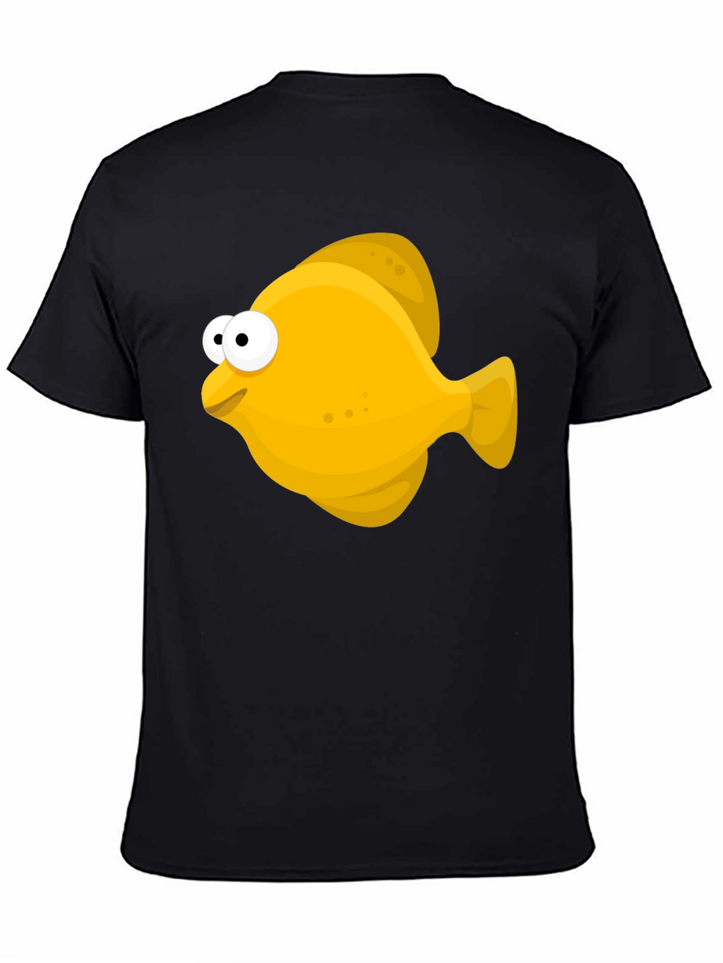 Cartoon Fish Graphic Tee - Black Unisex T-Shirt