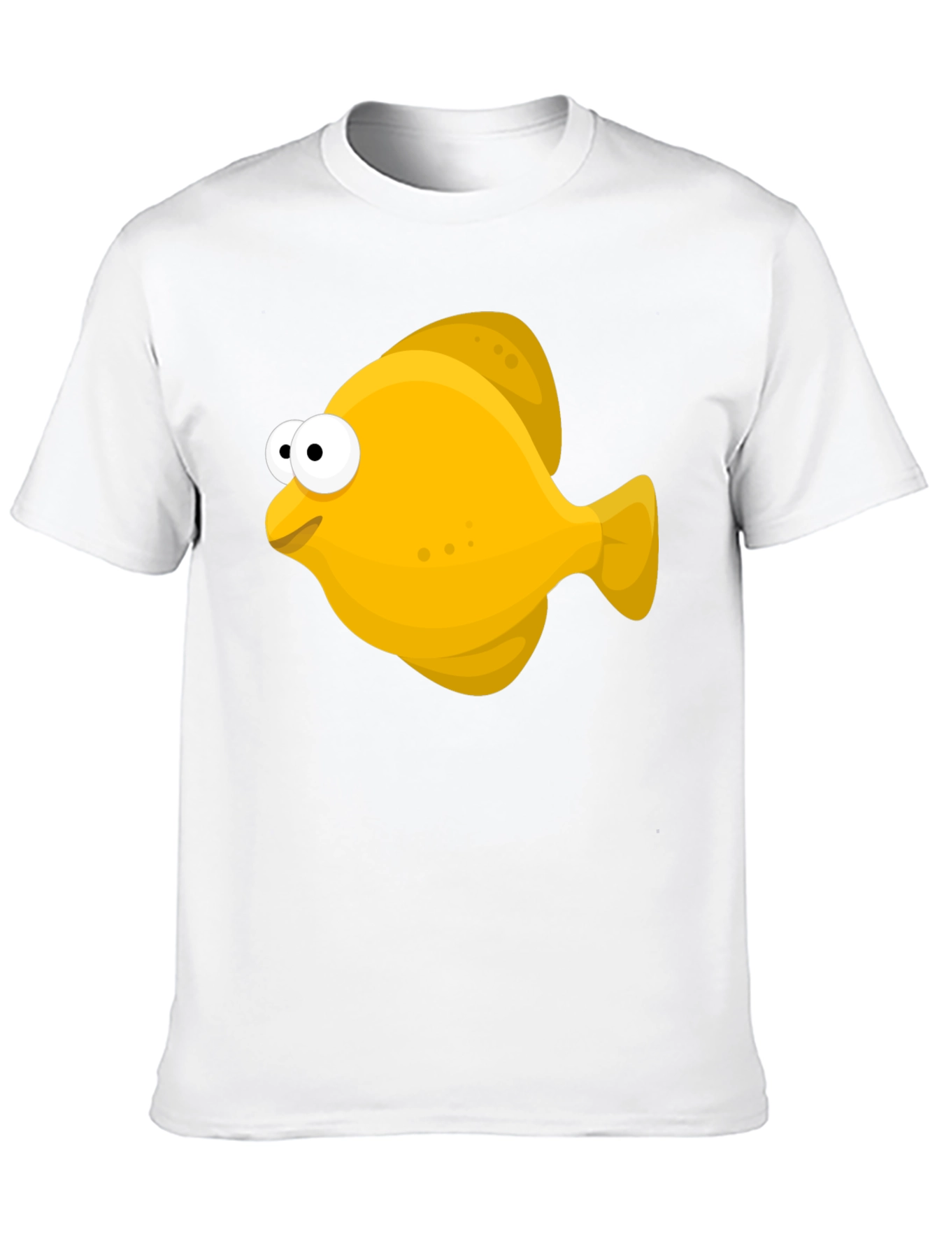 Cartoon Fish Graphic Tee - Black Unisex T-Shirt