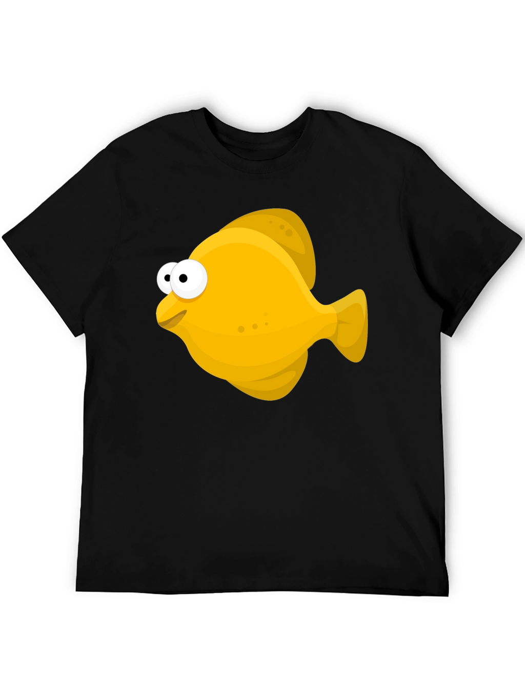 Cartoon Fish Graphic Tee - Black Unisex T-Shirt