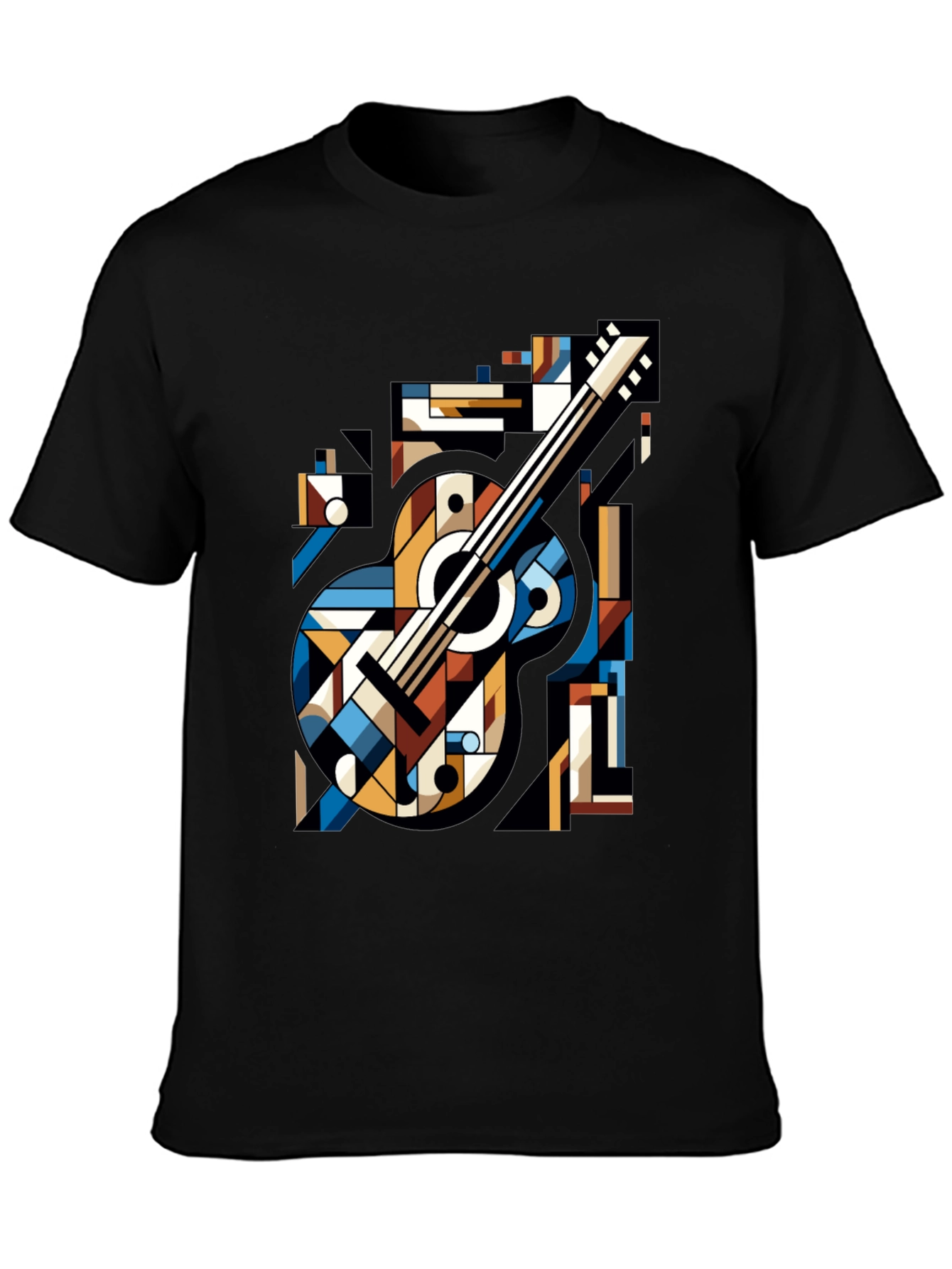 Geometric Guitar Graphic Tee - Modern Music Lovers Shirt