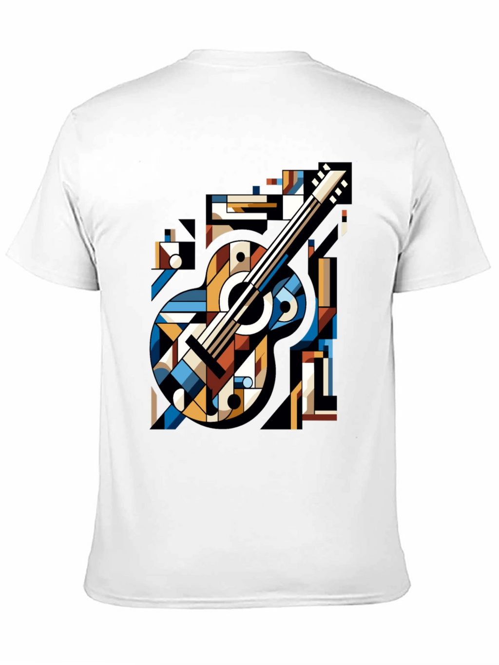 Geometric Guitar Graphic Tee - Modern Music Lovers Shirt