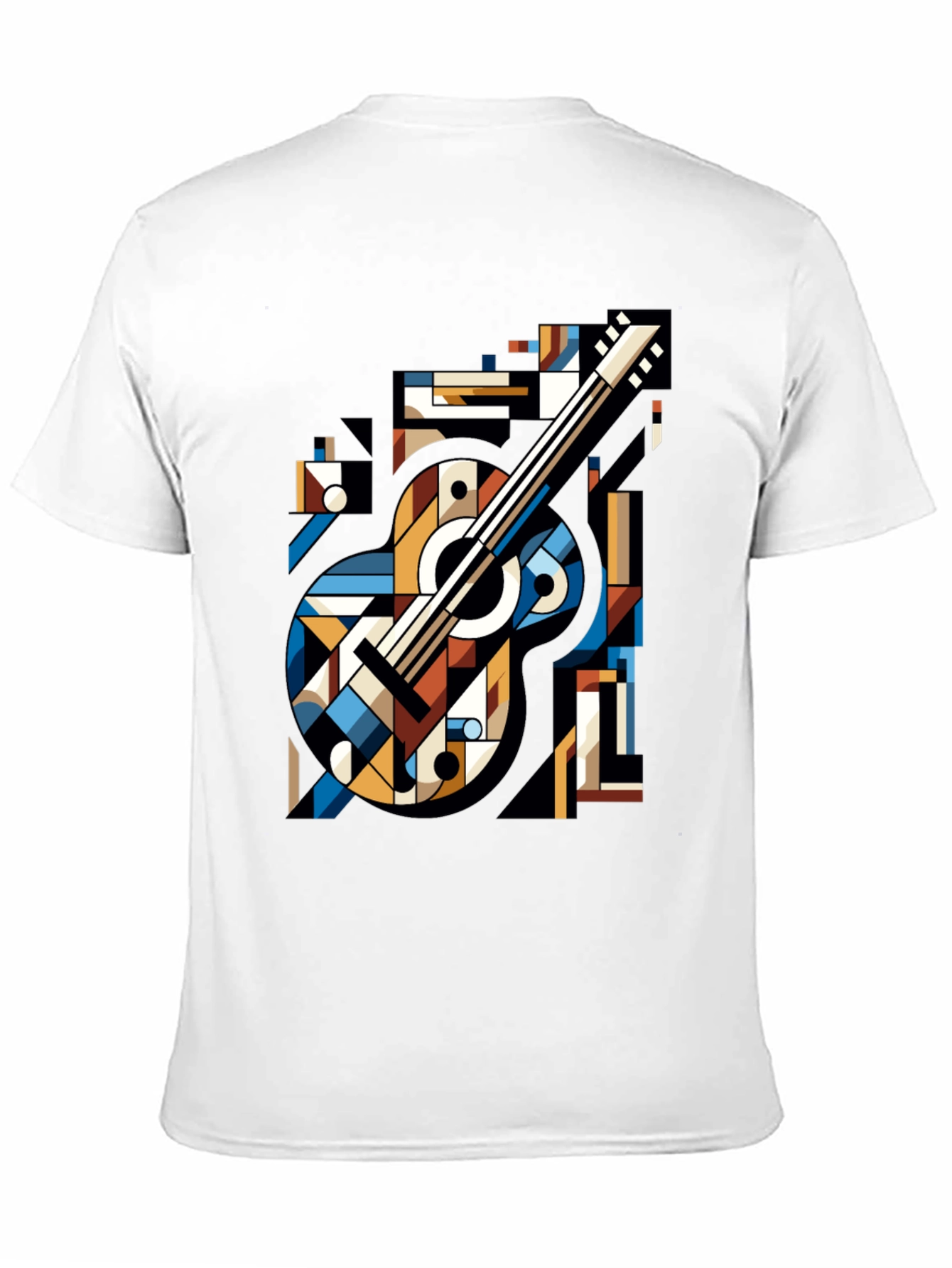 Geometric Guitar Graphic Tee - Modern Music Lovers Shirt
