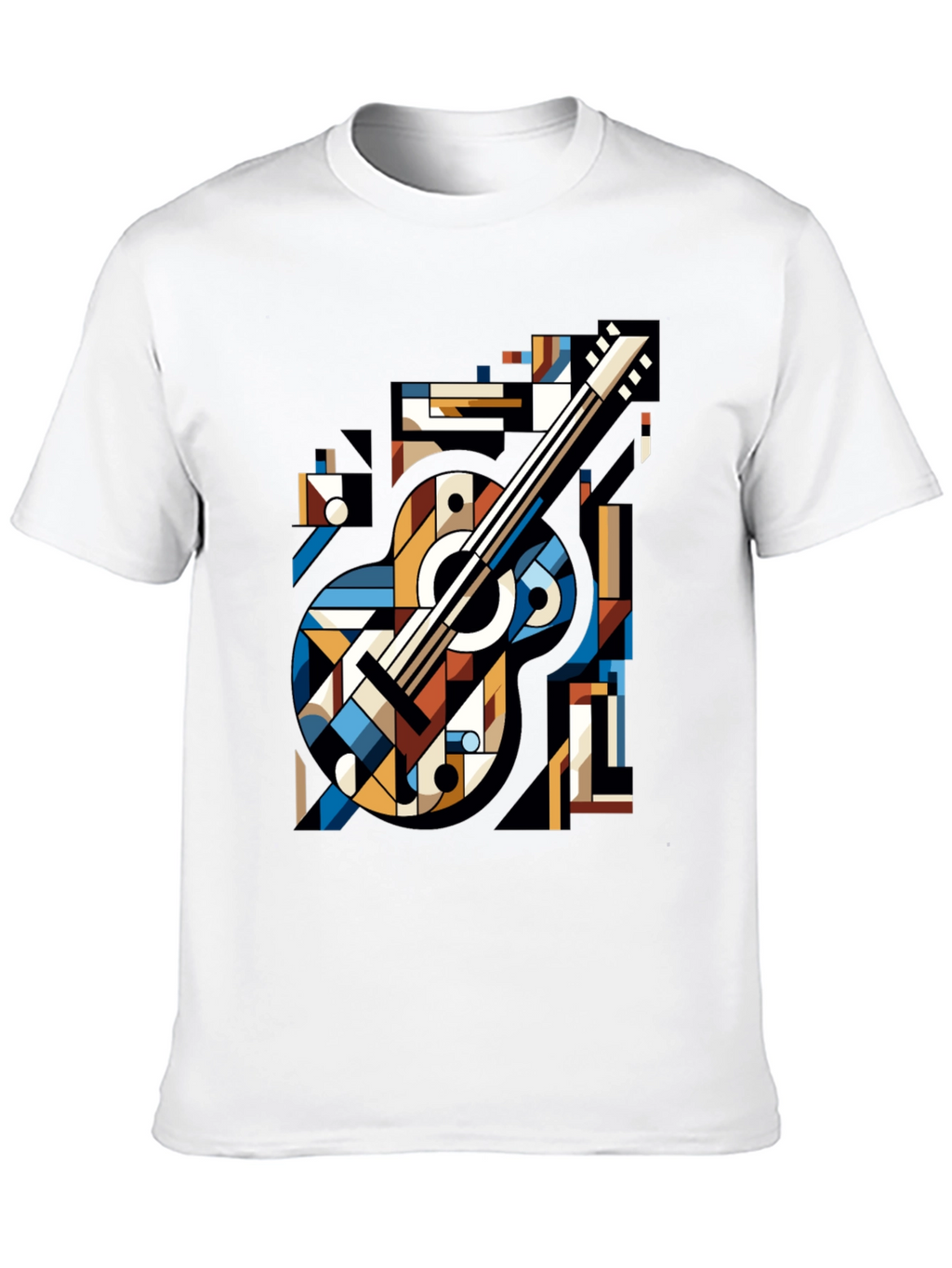 Geometric Guitar Graphic Tee - Modern Music Lovers Shirt