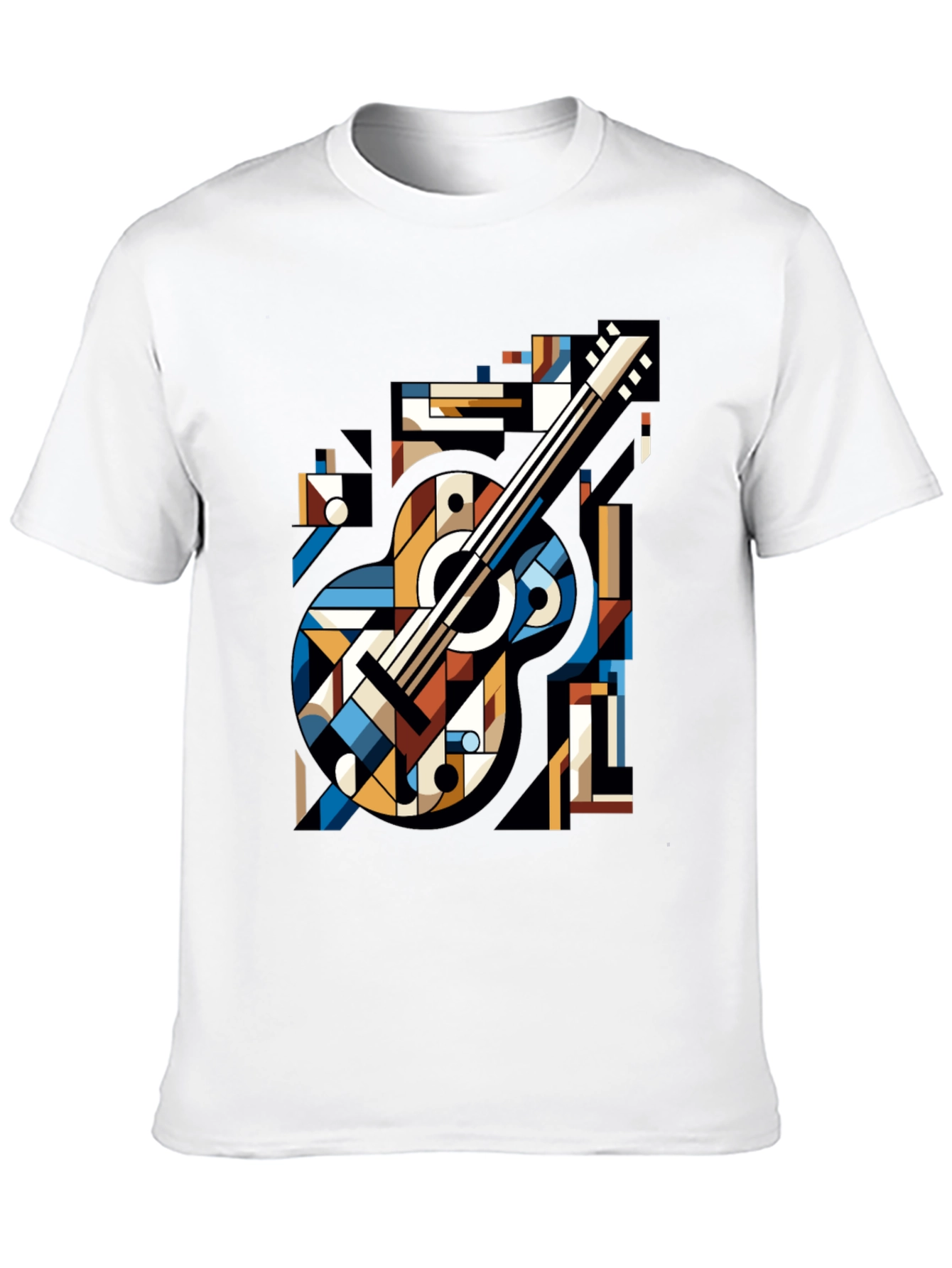 Geometric Guitar Graphic Tee - Modern Music Lovers Shirt