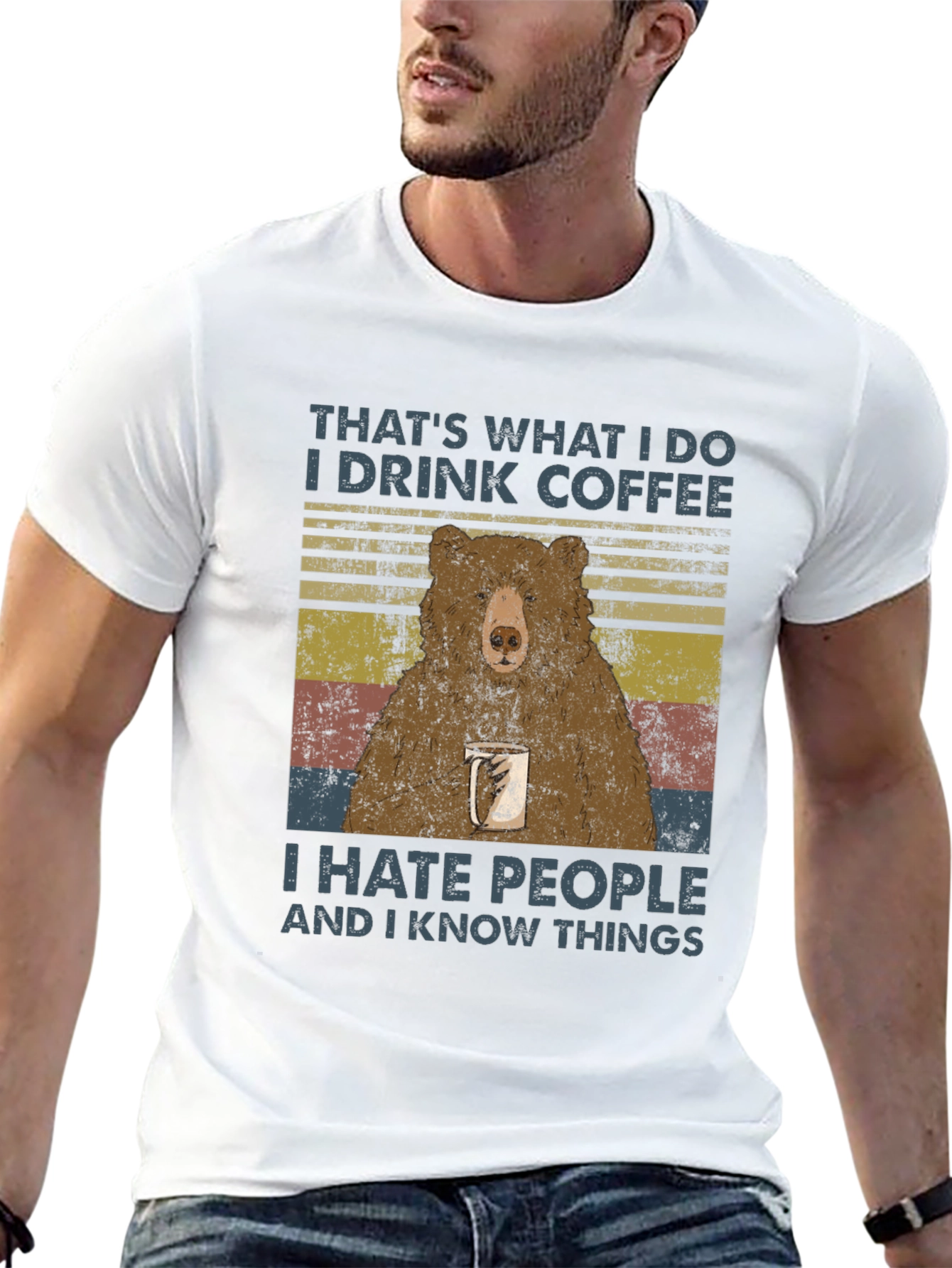 I Drink Coffee Bear T-Shirt