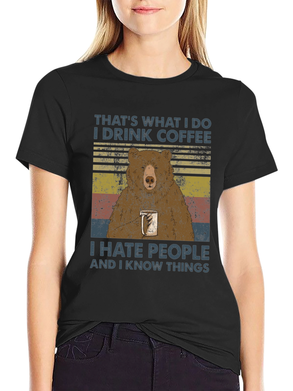 I Drink Coffee Bear T-Shirt
