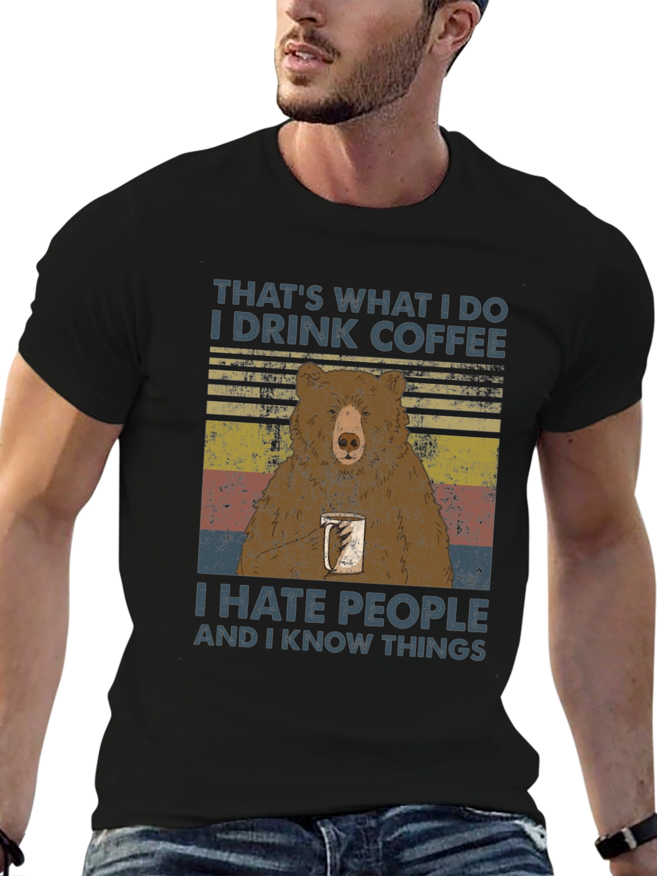 I Drink Coffee Bear T-Shirt