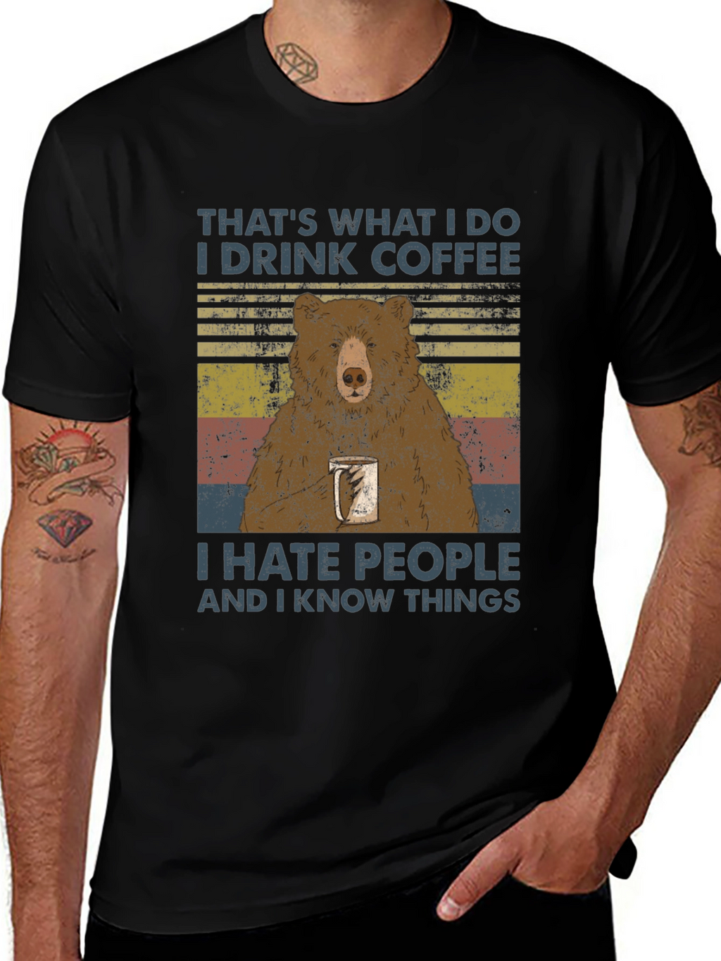 I Drink Coffee Bear T-Shirt